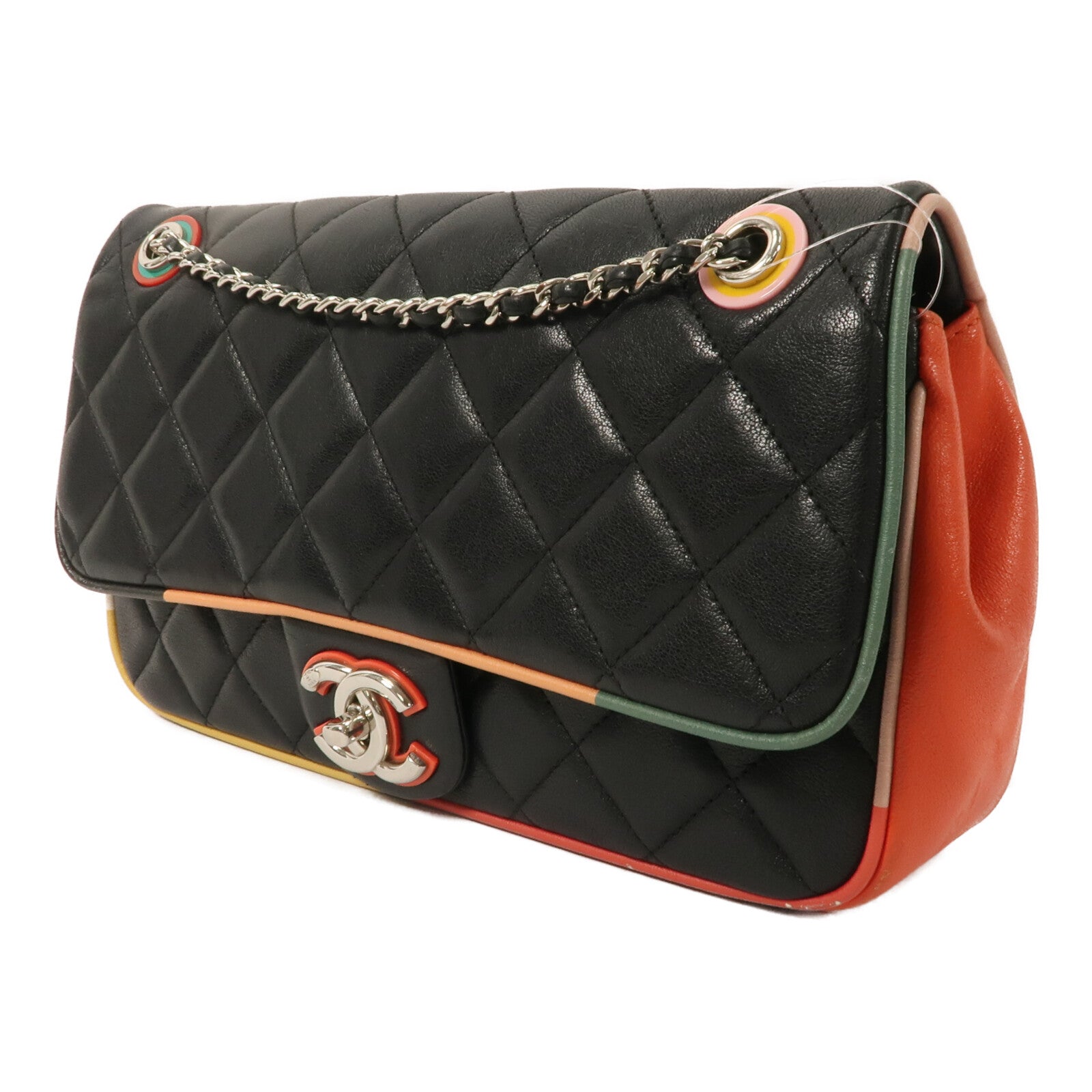 CHANEL 牛皮皮革Flap Bag Cuba鏈帶肩背袋