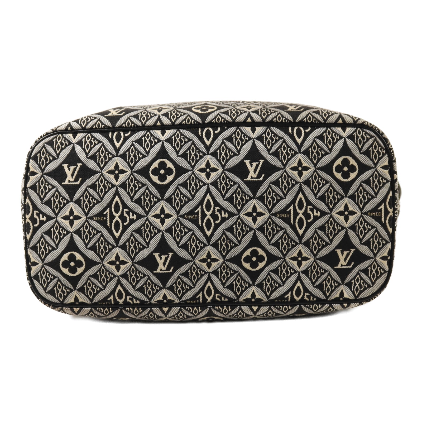 LOUIS VUITTON Monogram Jacquard 1854 Neverfull MM金扣手挽袋