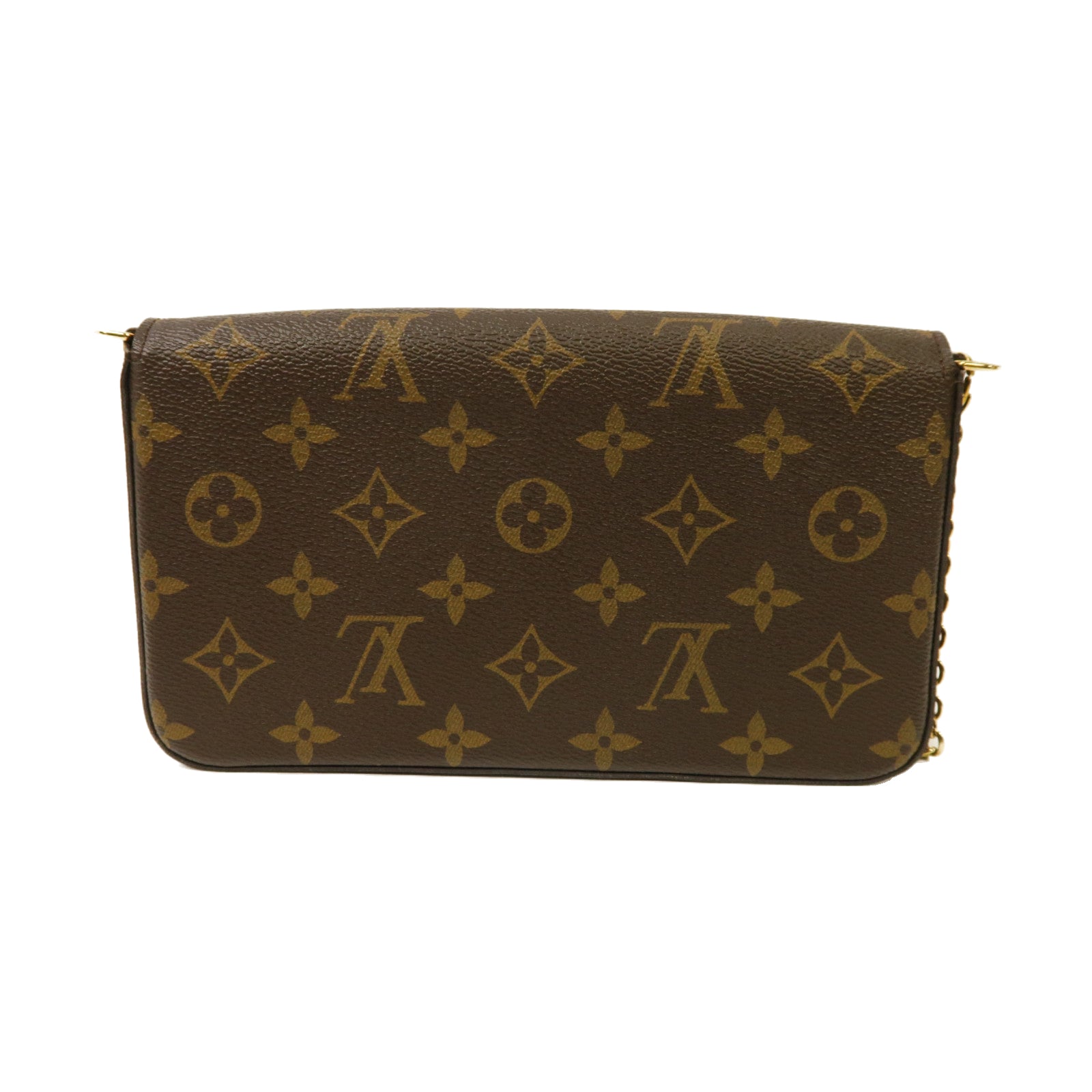 LOUIS VUITTON Monogram Pochette Felice金扣鏈帶肩背袋啡色