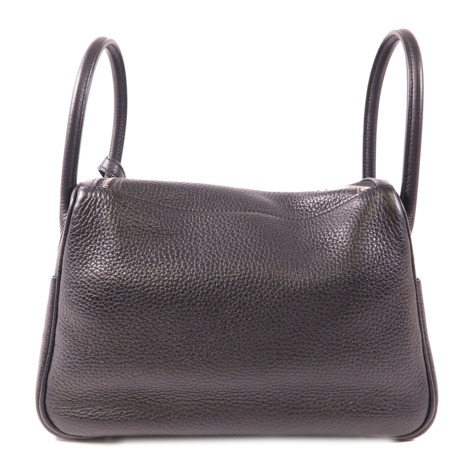 HERMES Clemence皮革Lindy 26銀扣手挽肩背兩用袋Bleu Nuit