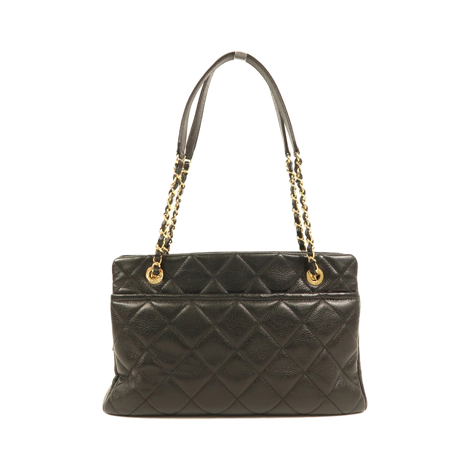 CHANEL 牛皮皮革Chain Shoulder金扣鏈帶肩背袋