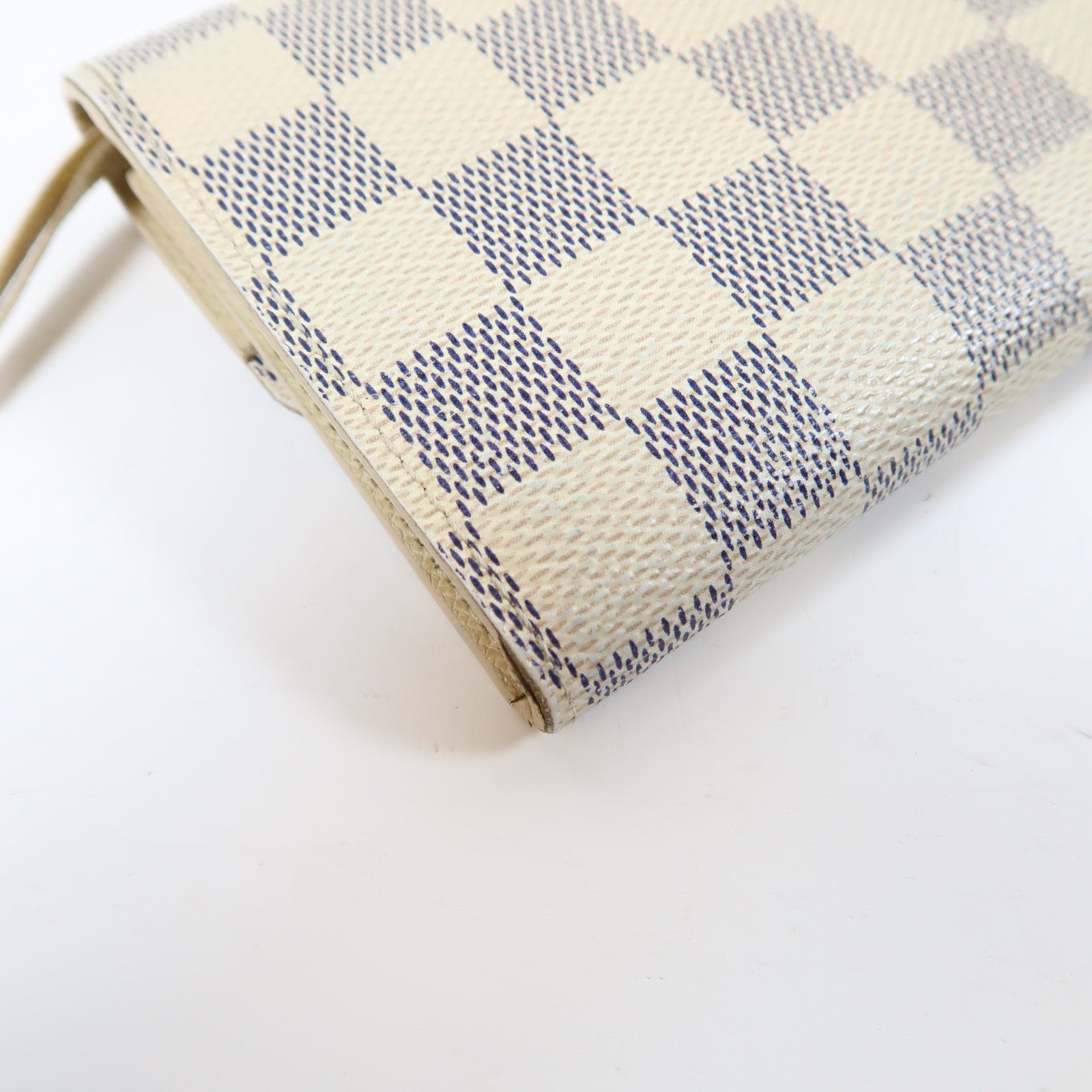 LOUIS VUITTON 【激減優惠】Damier Azur Portefeuille Emily Long Wallet金扣長錢包白色/藍色