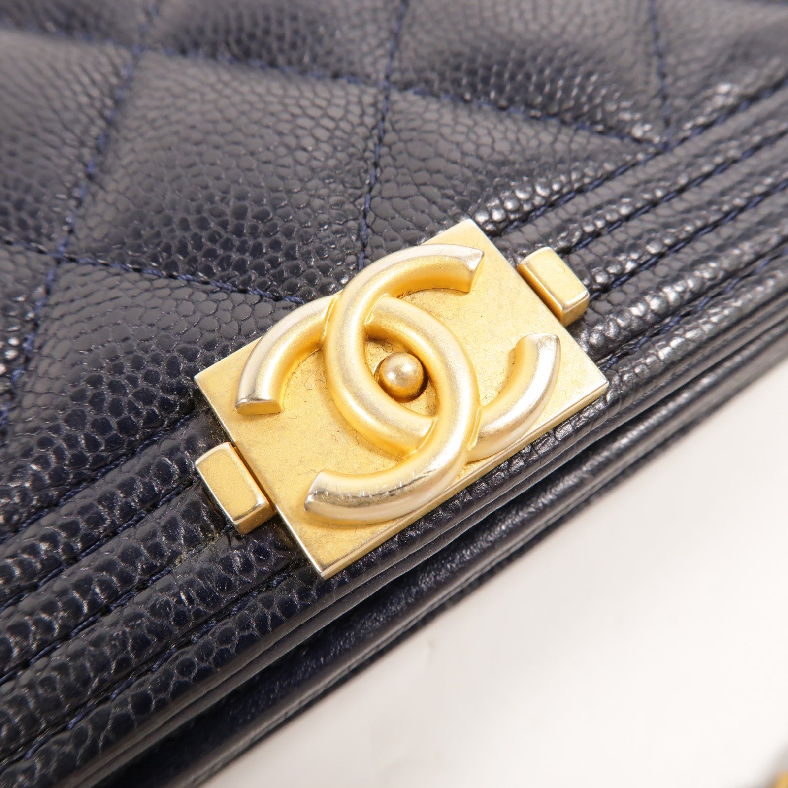 CHANEL 牛皮皮革Boy Chanel Wallet On Chain鏈帶肩背袋