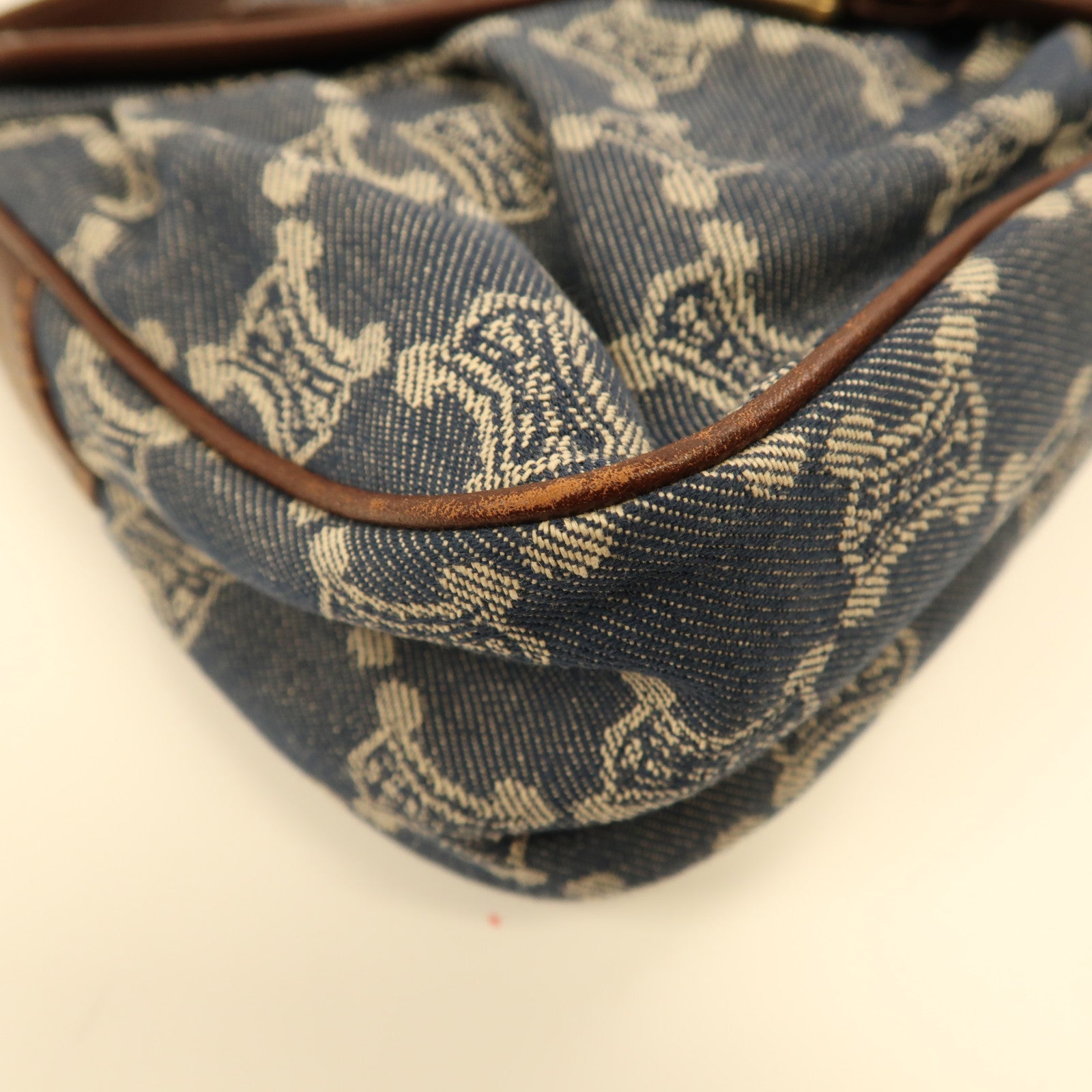 CELINE【激減優惠】 帆布Shoulder Bag金扣肩背袋藍色