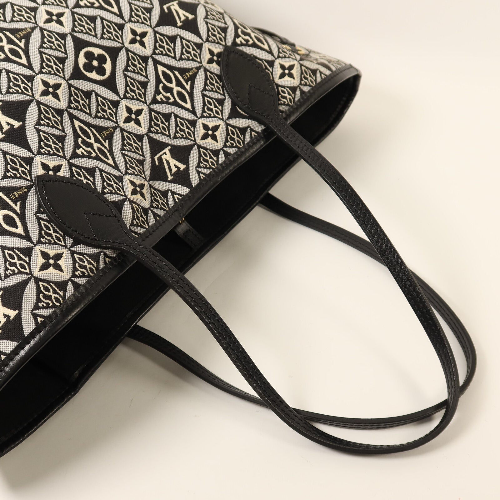 LOUIS VUITTON Monogram Jacquard 1854 Neverfull MM金扣手挽袋
