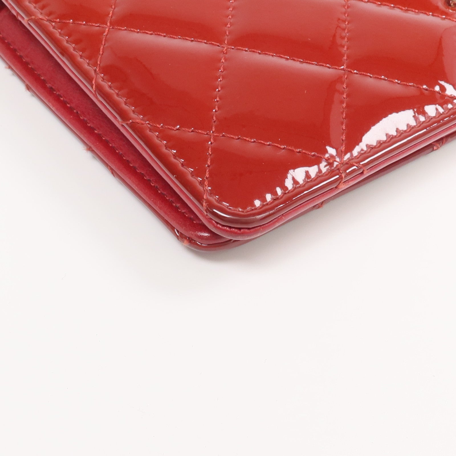 CHANEL 漆皮皮革Long Wallet銀扣長錢包