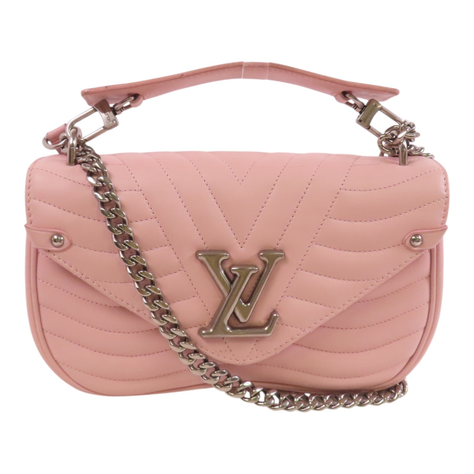 LOUIS VUITTON 牛皮皮革New Wave MM銀扣手挽肩背兩用袋