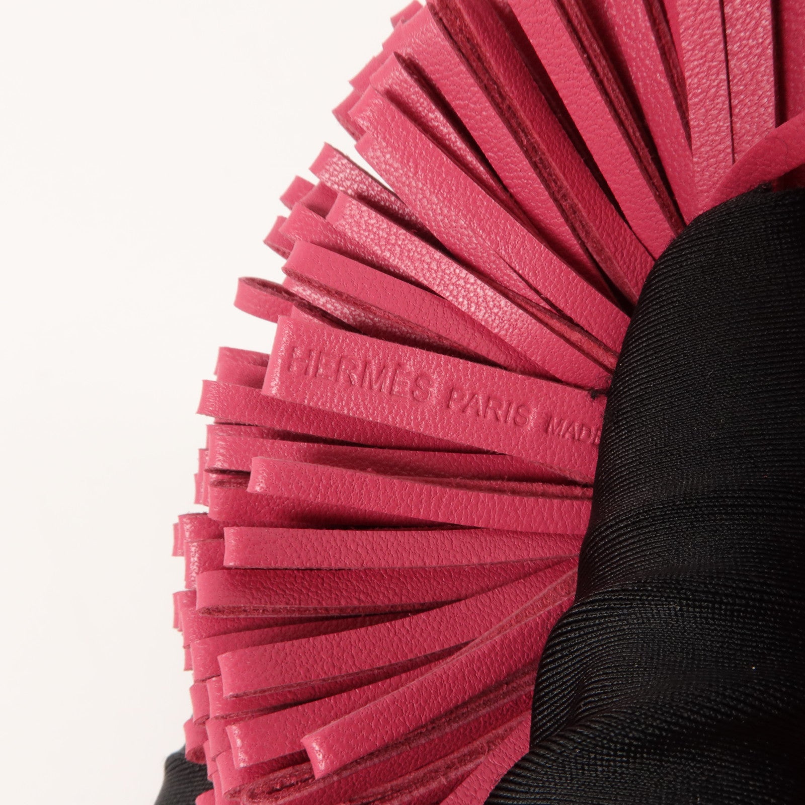 HERMES Milo皮革Carmen鎖匙扣Fuchsia