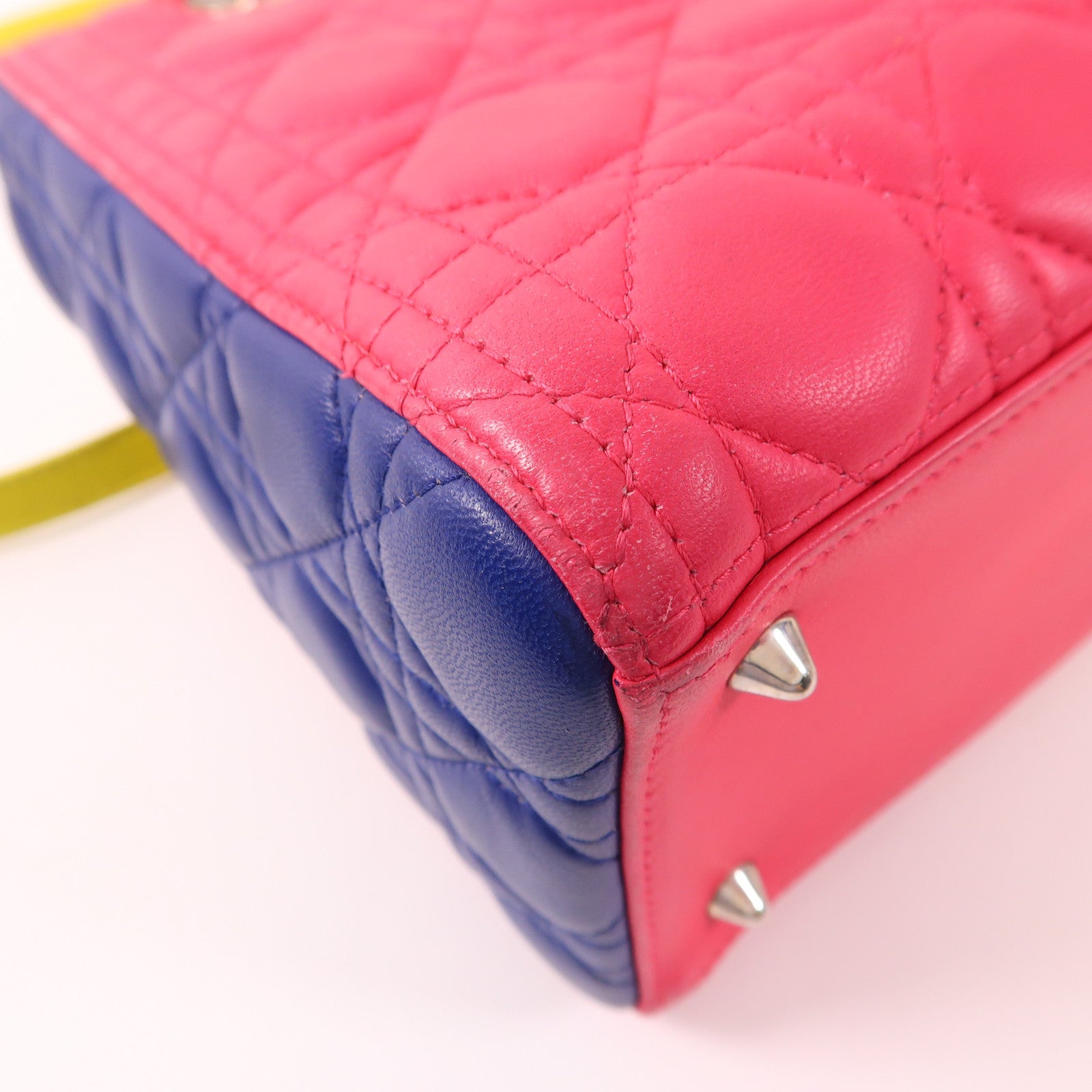 Dior 羊皮皮革Lady Dior銀扣手挽肩背兩用袋