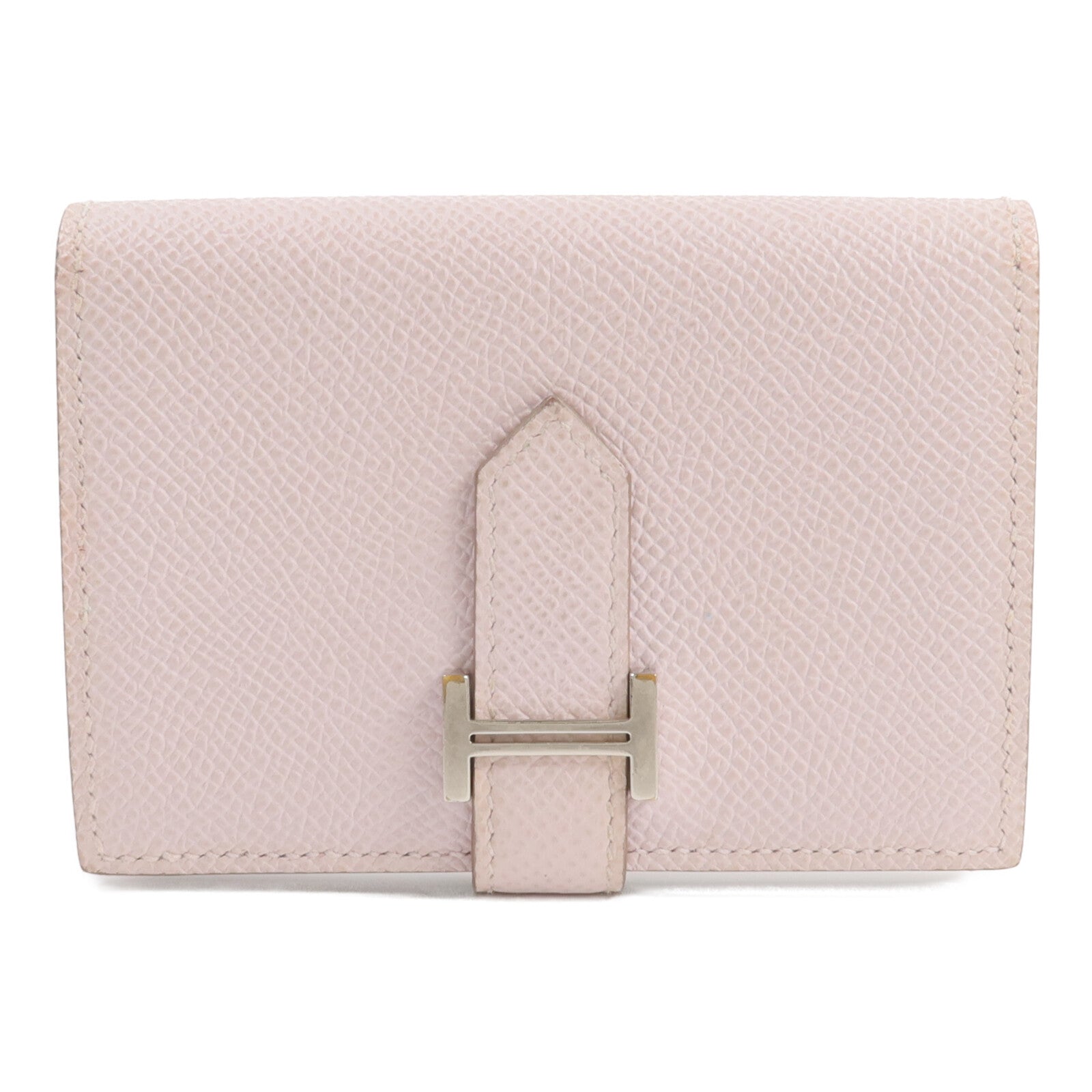HERMES Epsom皮革Bearn Compact錢包Mauve Pale
