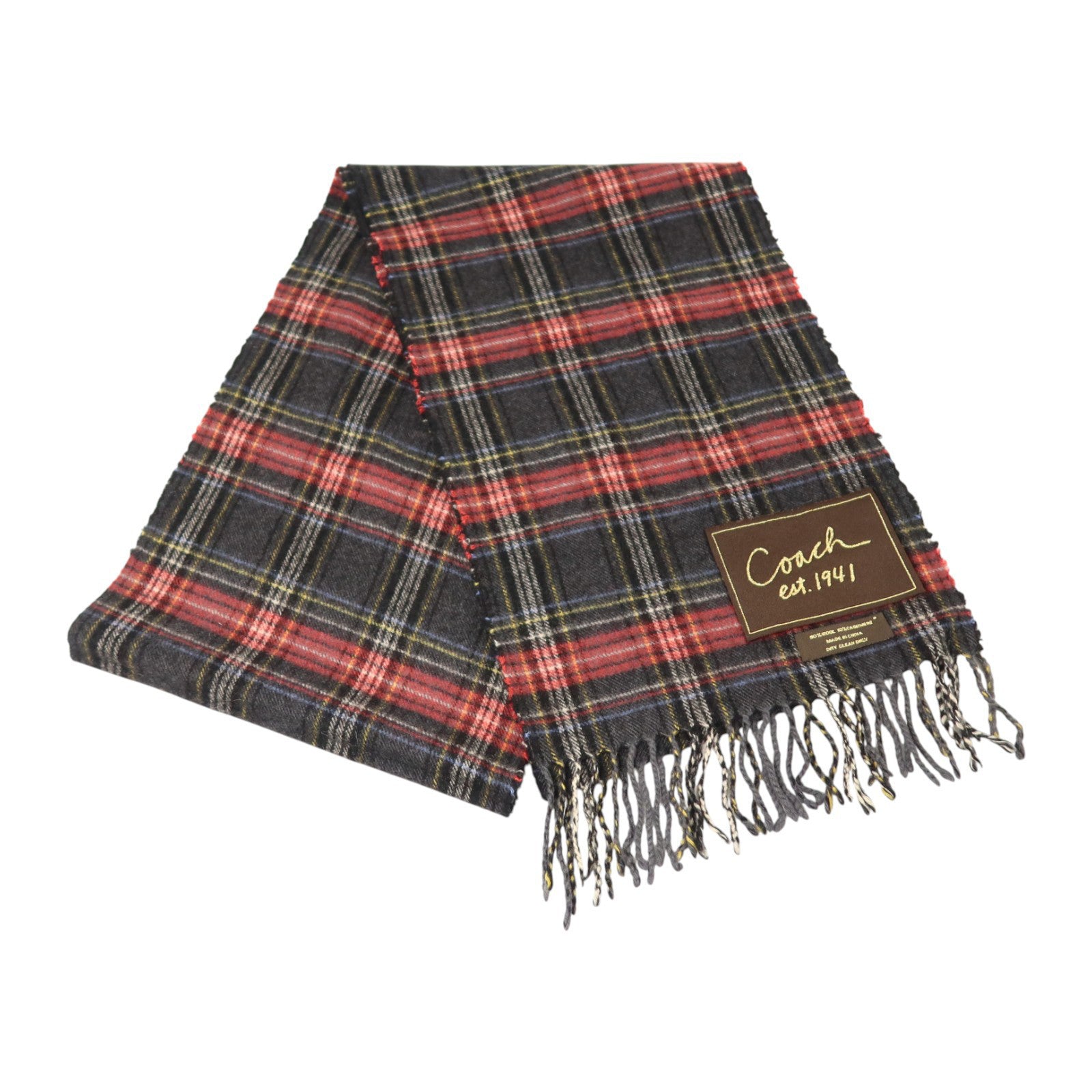 COACH 羊毛/羊絨Tartan Scarf 25.5X170圍巾