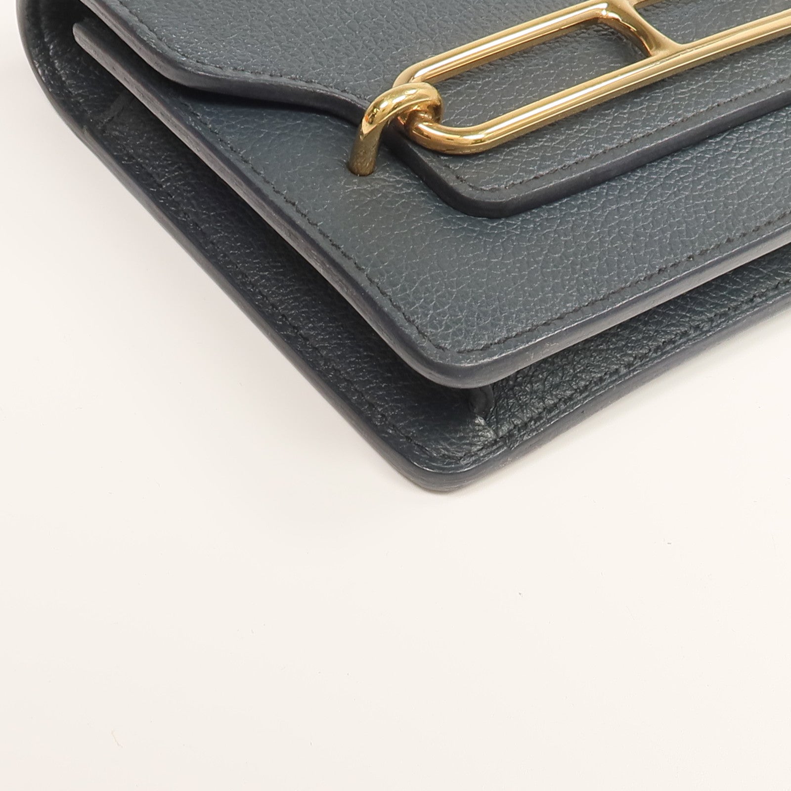 HERMES Evercolor皮革Roulis Slim錢包Vert Rousseau