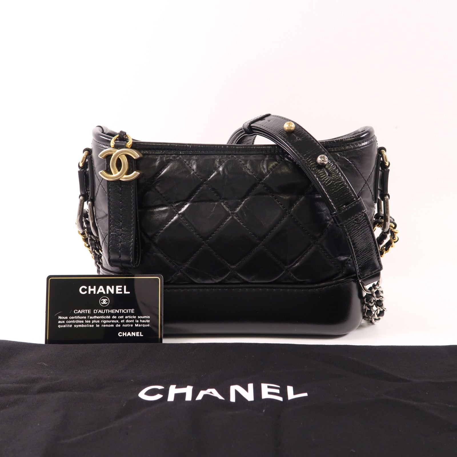 CHANEL 牛皮皮革Gabrielle Small鏈帶肩背袋