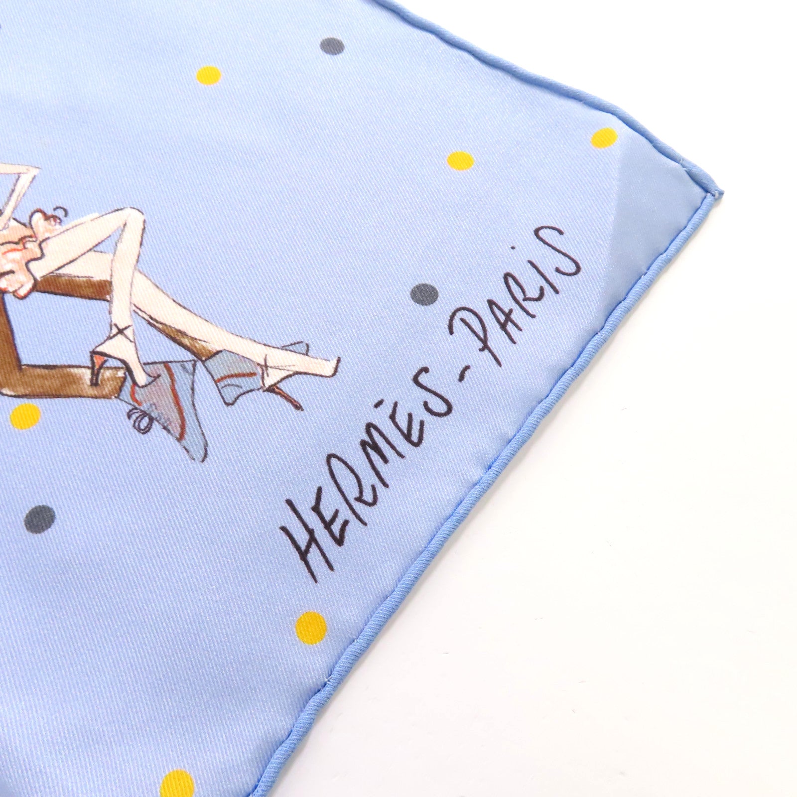 HERMES 【激減優惠】絲質65x65 Scarf絲巾藍色/彩色