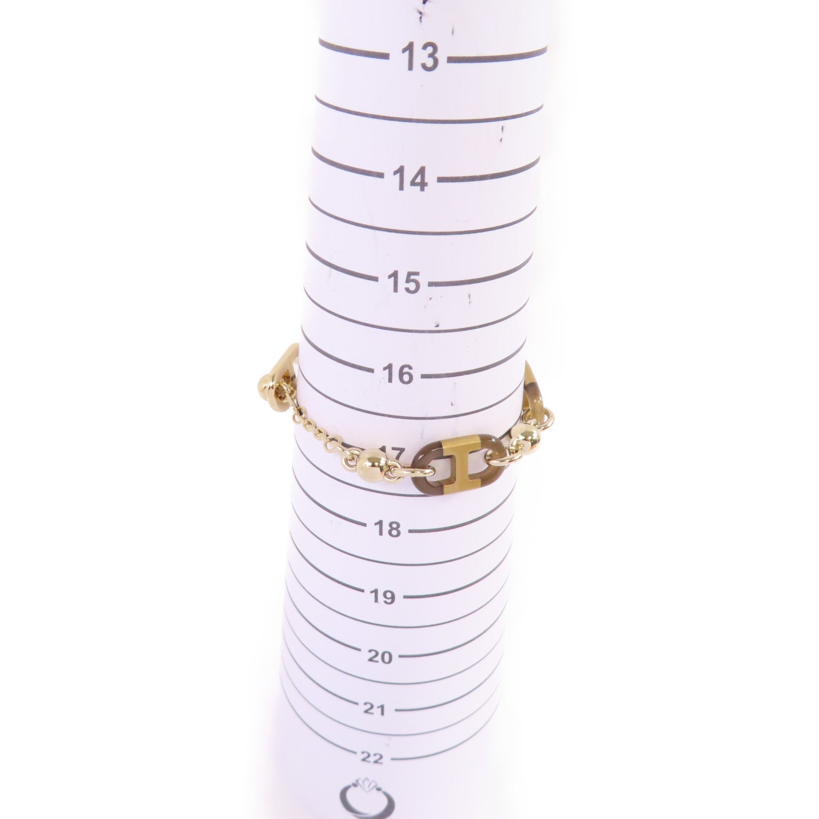 HERMES 水牛角/金屬Sur Mer Small Bracelet金扣手鏈啡色