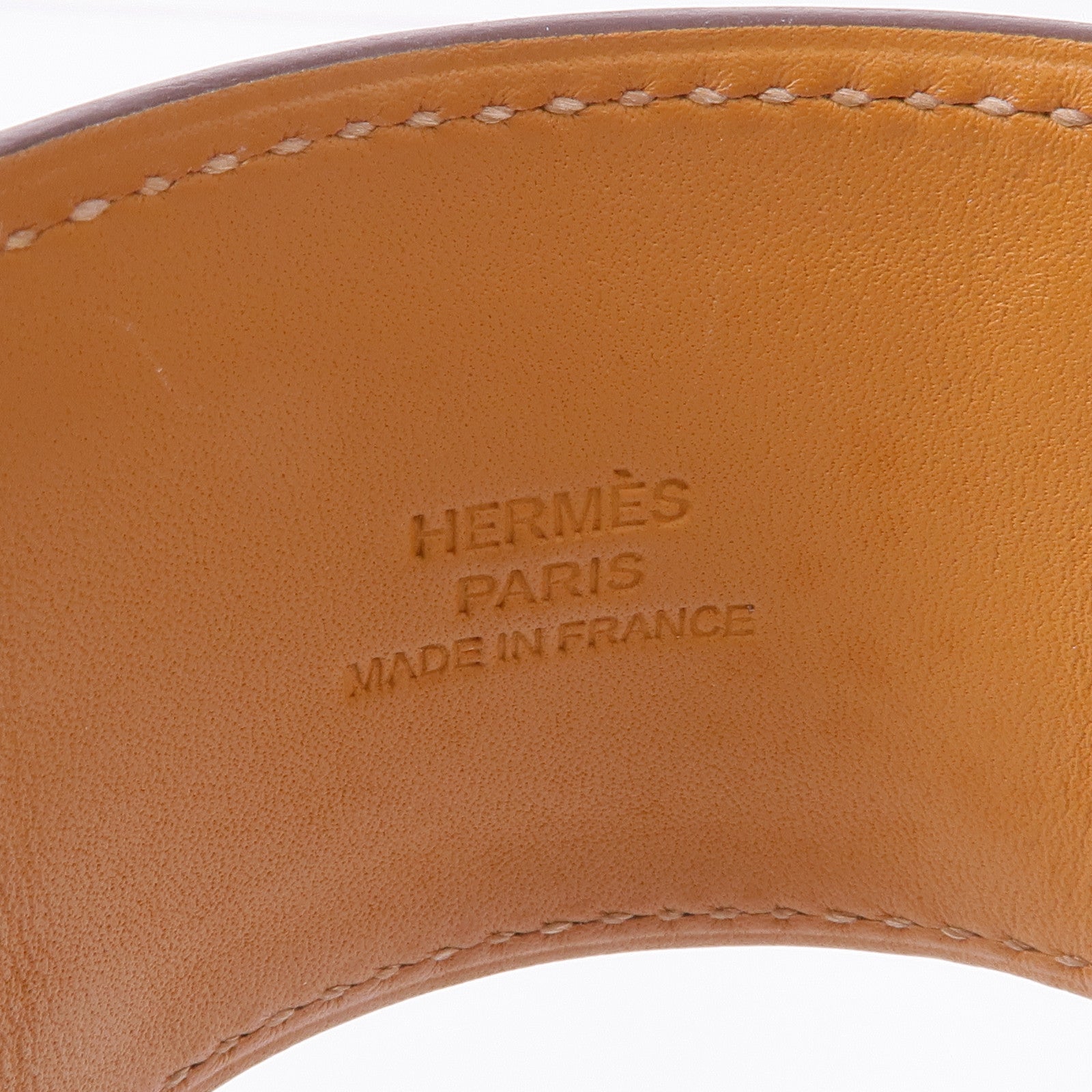 HERMES Epsom皮革Collier de Chien CDC Bracelet銀扣手帶Etoupe