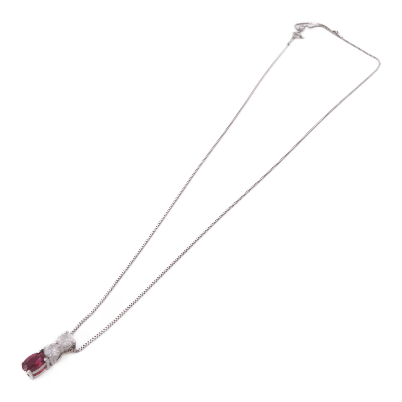 JEWELRY 【激減優惠】PT900/PT850鉑金Ruby/Diamond Necklace紅寶石/鑽石項鍊
