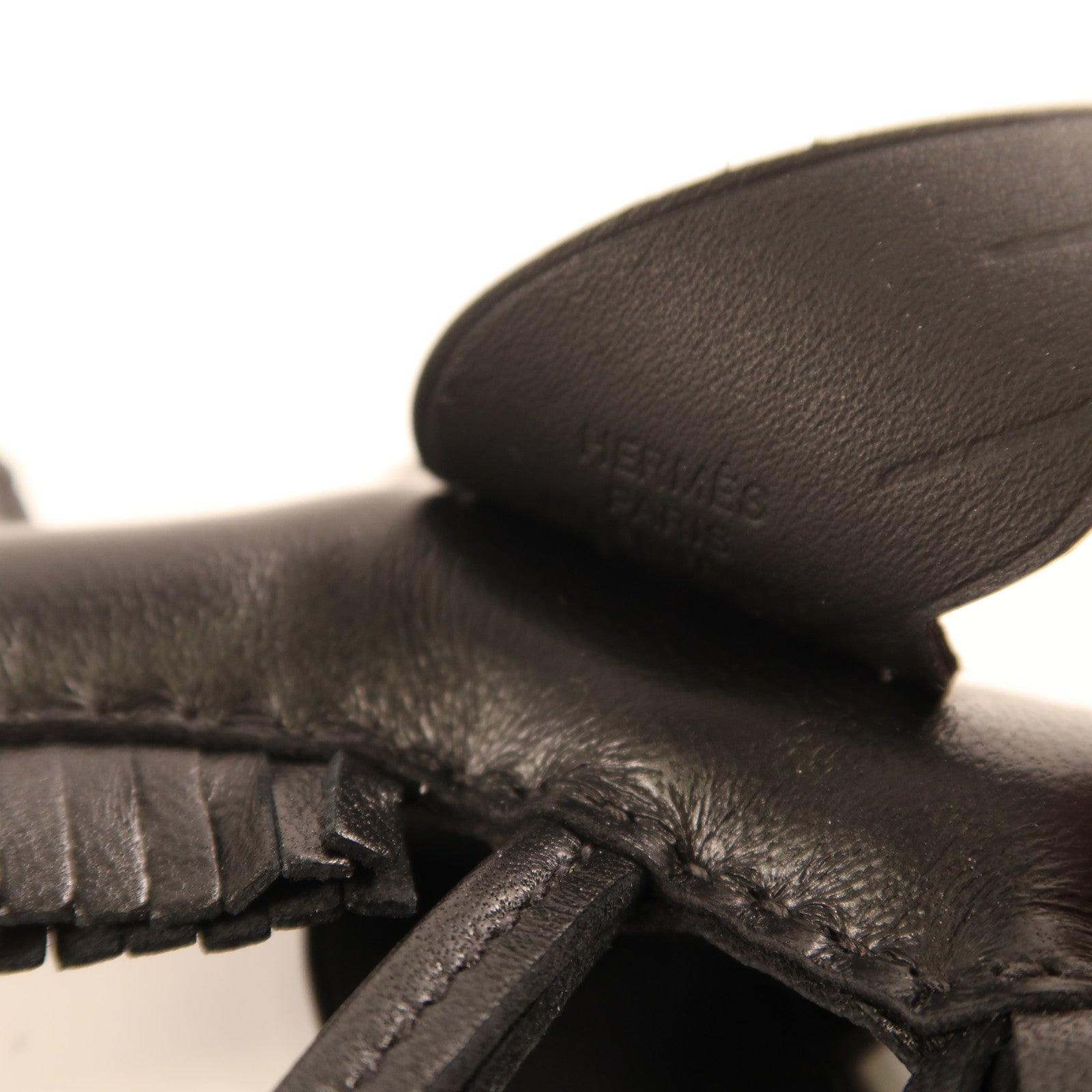 HERMES Milo皮革/Swift皮革Rodeo Pegase PM掛飾Noir