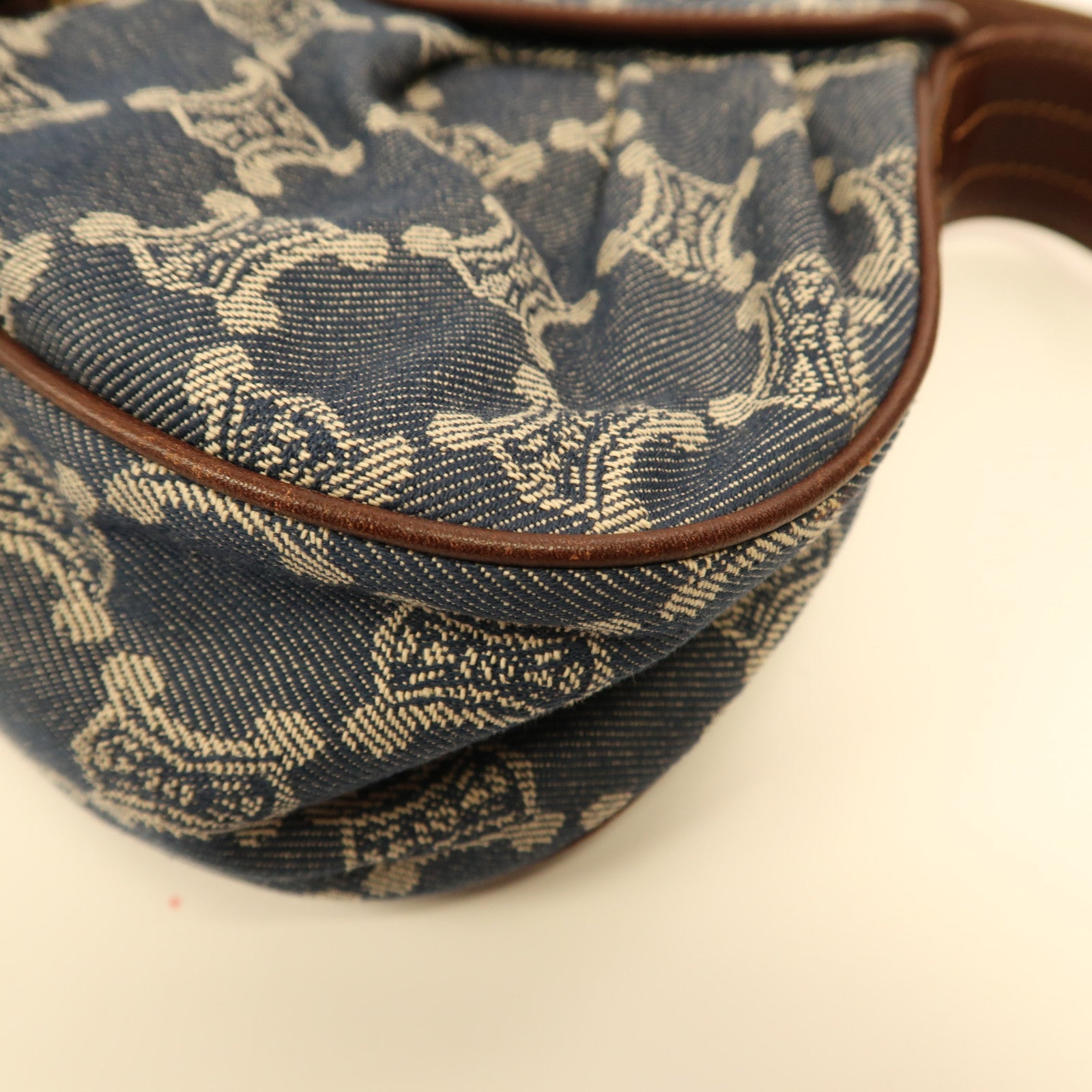 CELINE【激減優惠】 帆布Shoulder Bag金扣肩背袋藍色