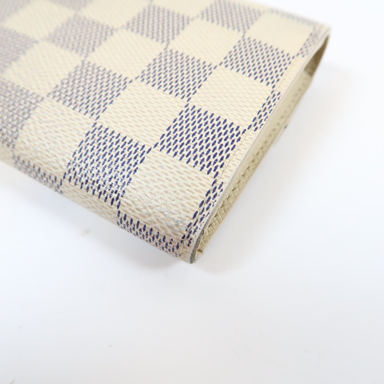 LOUIS VUITTON 【激減優惠】Damier Azur Portefeuille Emily Long Wallet金扣長錢包白色/藍色