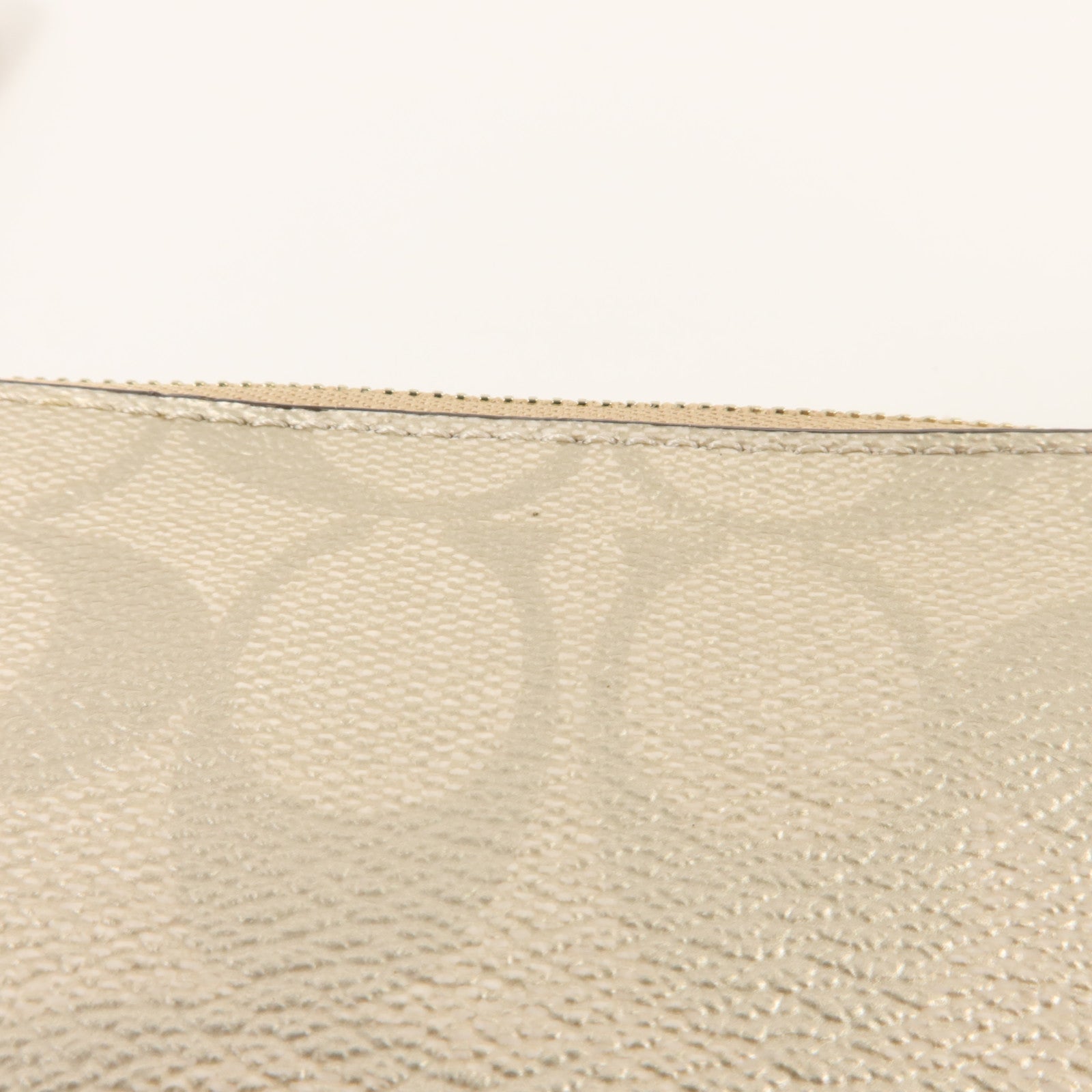COACH 塗層帆布Wristlet Wallet銀扣小袋