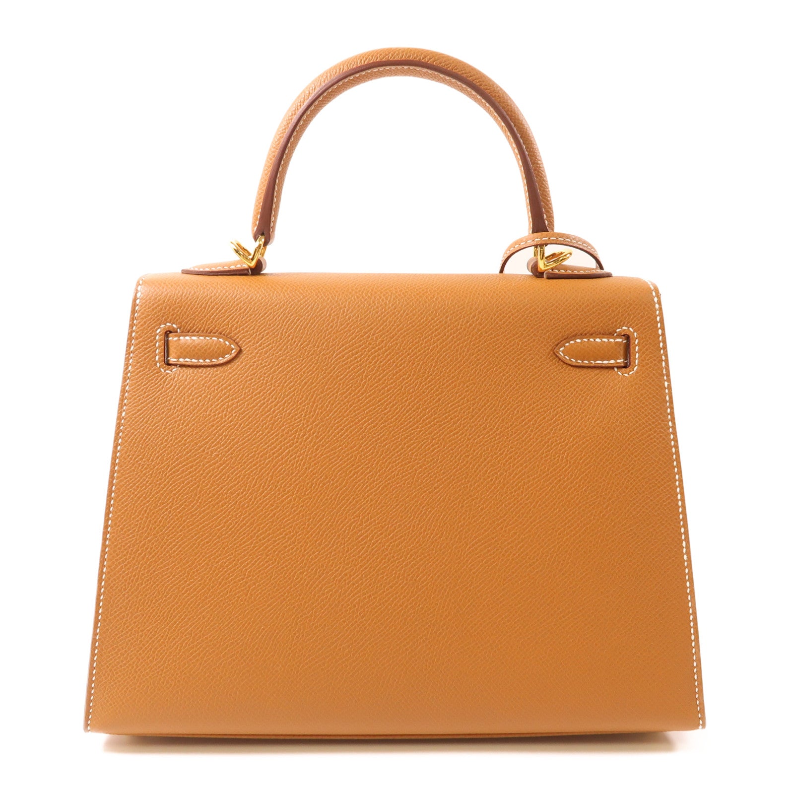 HERMES Epsom皮革Kelly 25金扣手挽肩背兩用袋Gold棕色