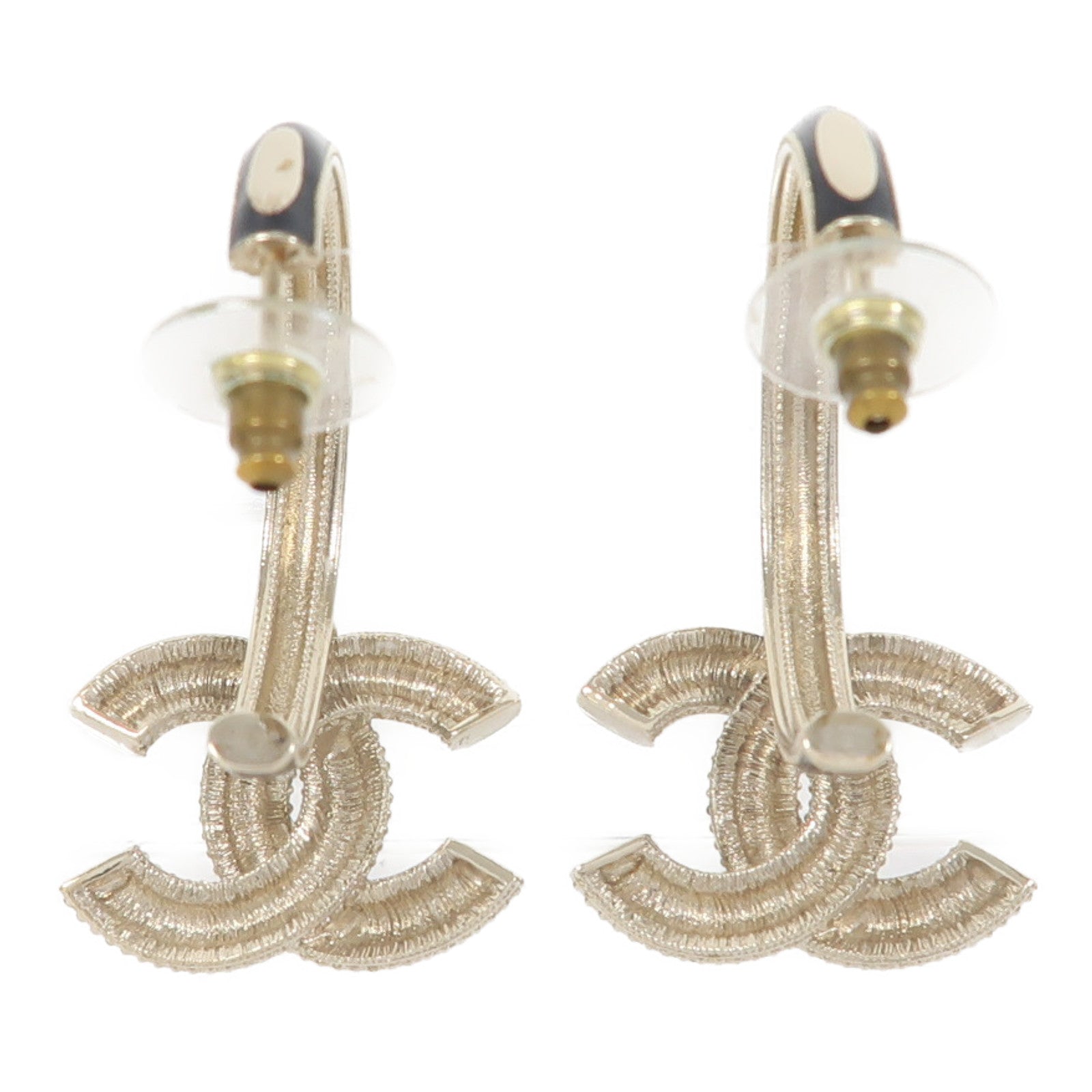 CHANEL 金屬CC Earrings耳環金色/黑色