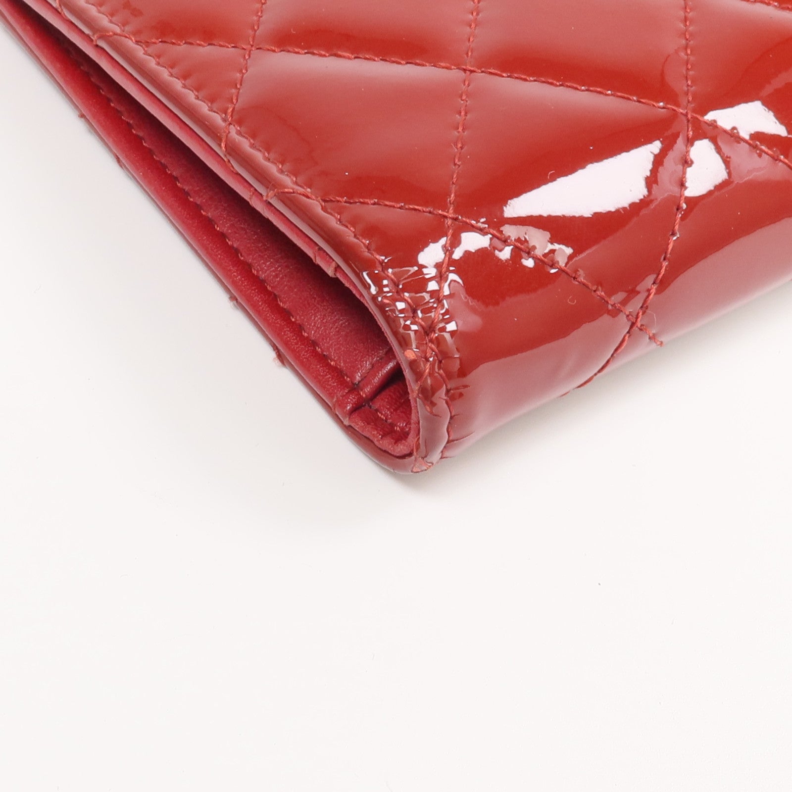 CHANEL 漆皮皮革Long Wallet銀扣長錢包