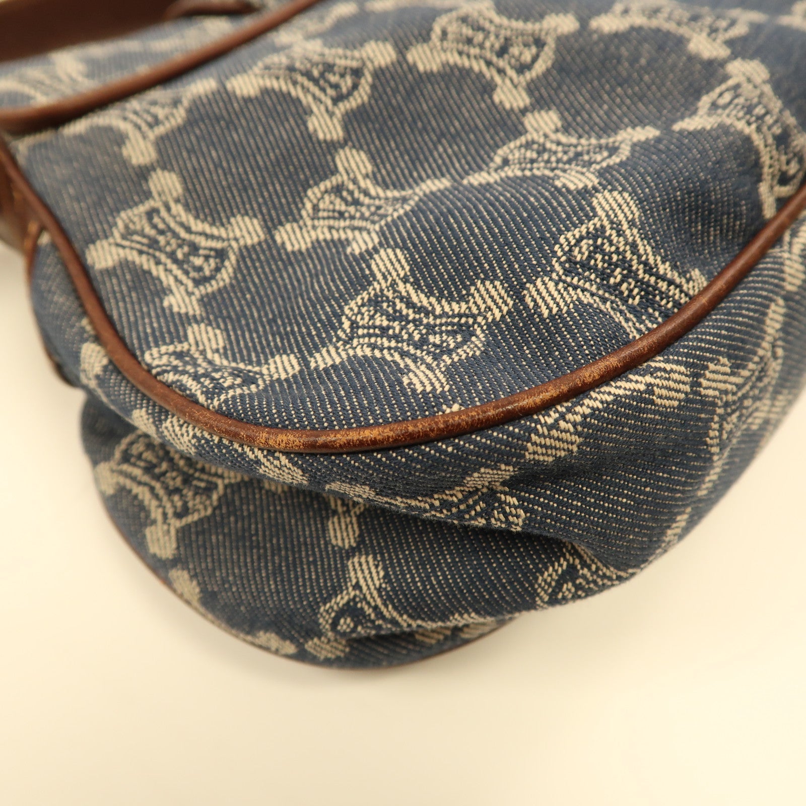 CELINE【激減優惠】 帆布Shoulder Bag金扣肩背袋藍色