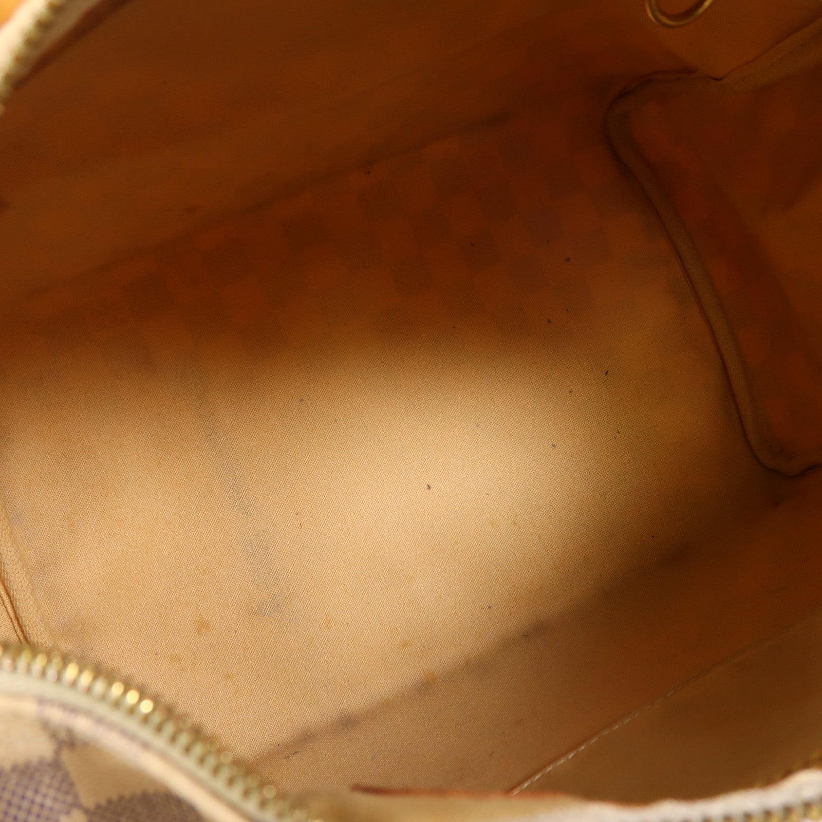 LOUIS VUITTON Damier Azur Speedy 30金扣手挽袋白色