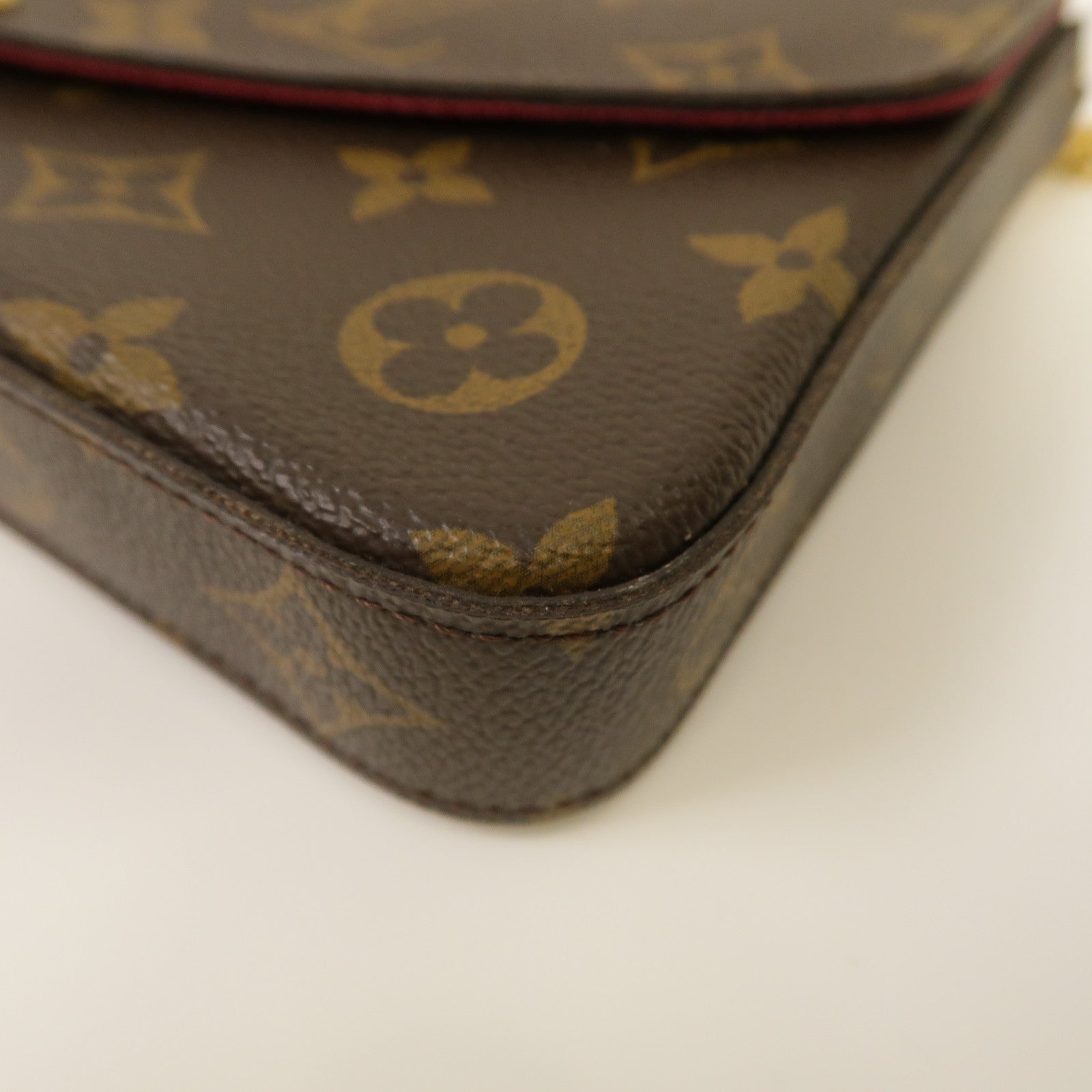 LOUIS VUITTON Monogram Pochette Felice金扣鏈帶肩背袋啡色