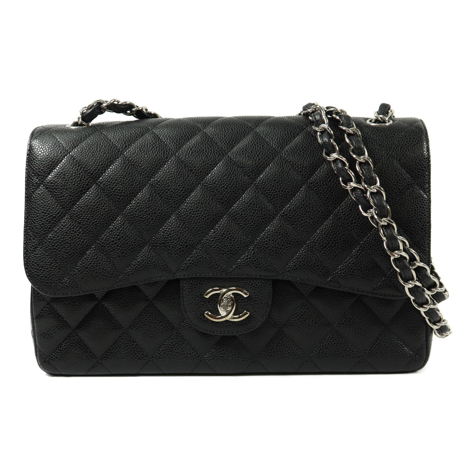 CHANEL 牛皮皮革Large Classic鏈帶肩背袋
