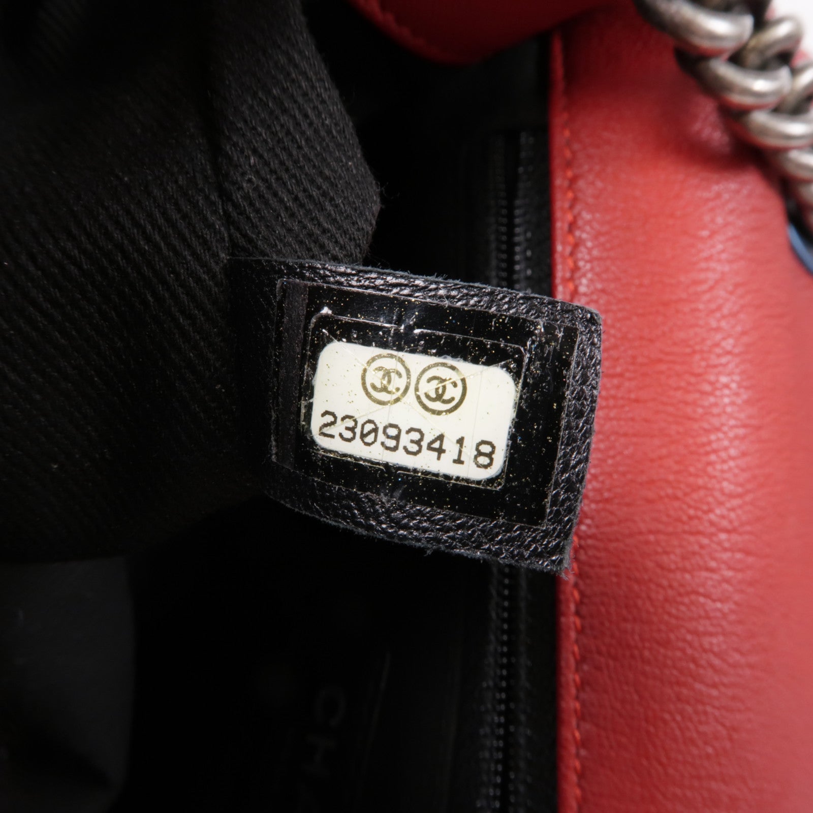 CHANEL 牛皮皮革Chain Shoulder銀扣鏈帶肩背袋