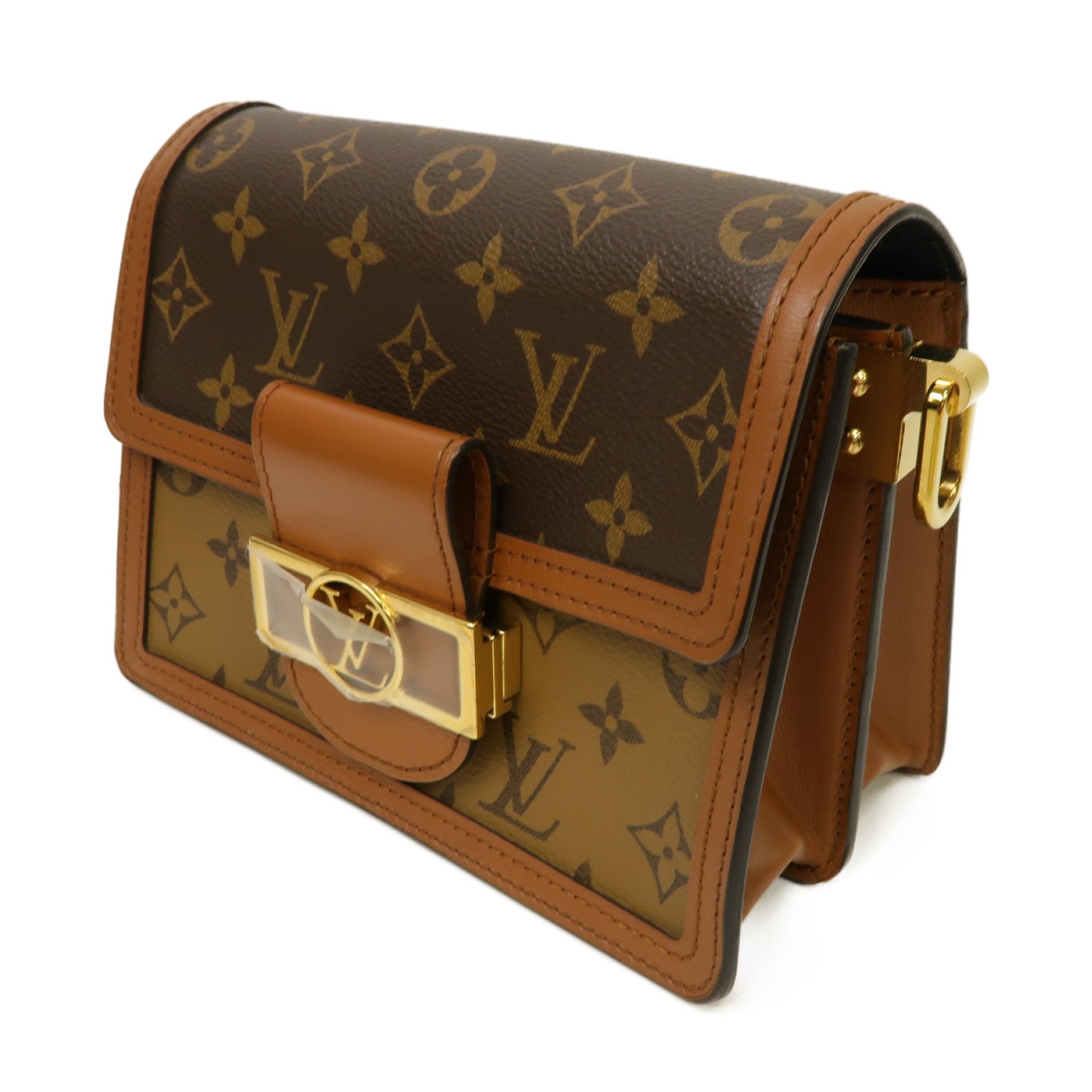LOUIS VUITTON Monogram Mini Dauphine金扣肩背袋啡色
