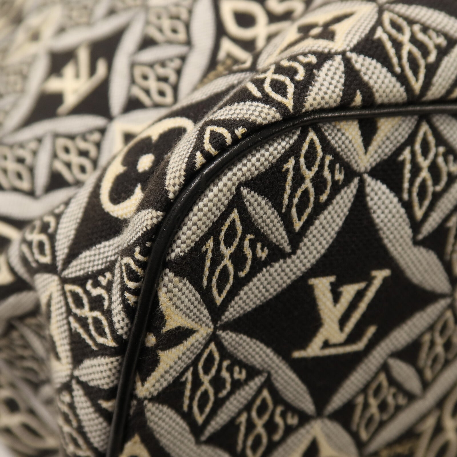 LOUIS VUITTON Monogram Jacquard 1854 Neverfull MM金扣手挽袋
