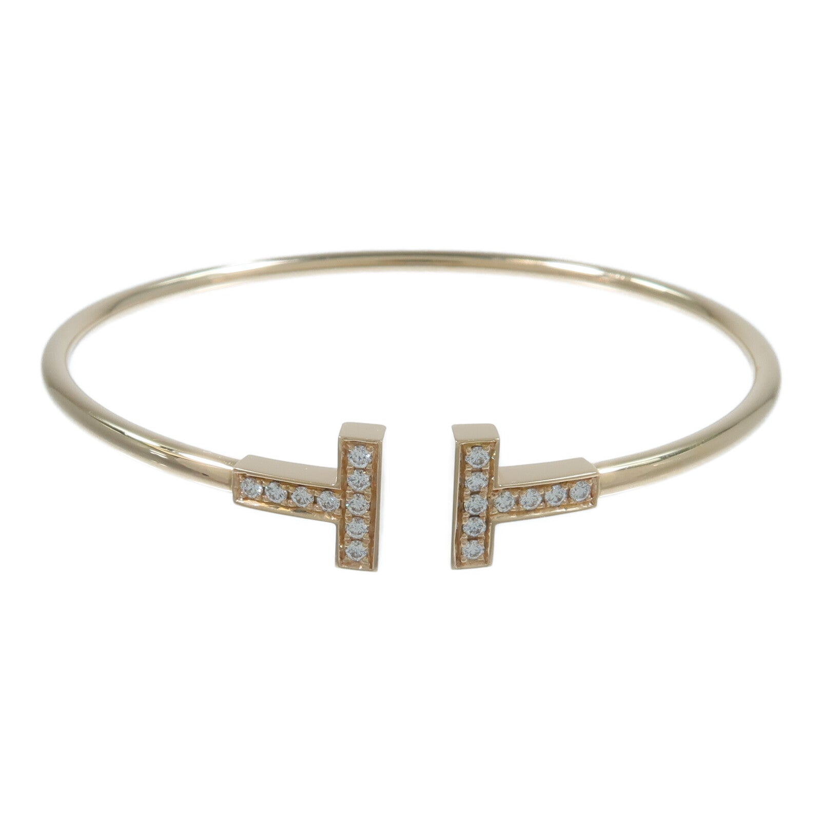 TIFFANY＆CO 18K玫瑰金T Wire Diamond Bangle鑽石手鐲
