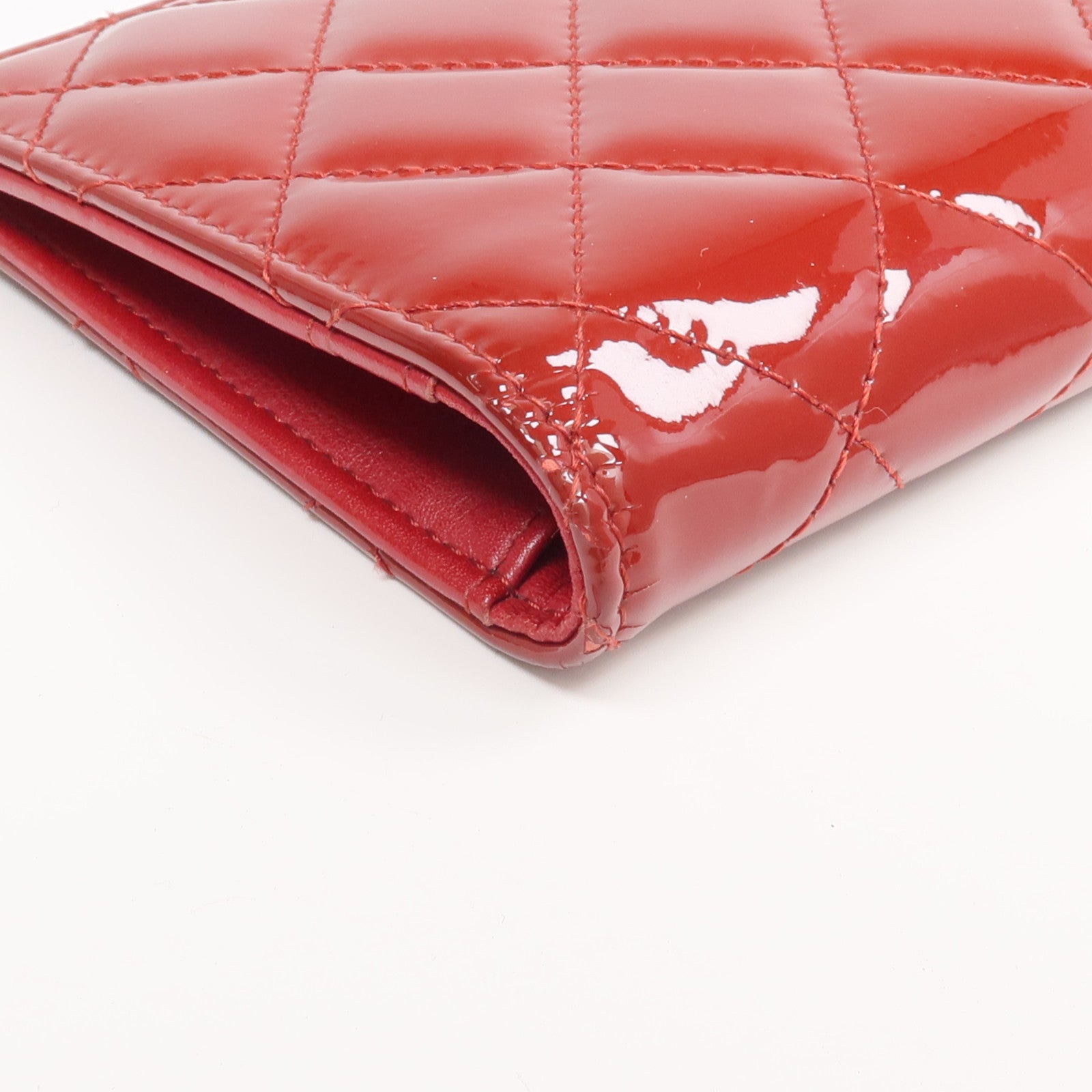 CHANEL 漆皮皮革Long Wallet銀扣長錢包