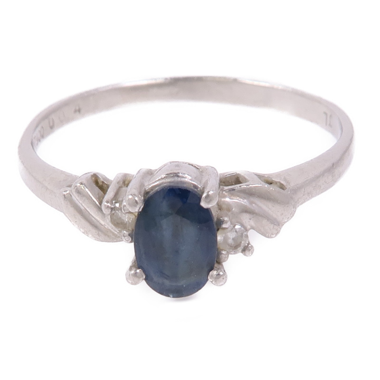 JEWELRY 【激減優惠】PT900鉑金Sapphire/Diamond Ring藍寶石/鑽石戒指US#7.5