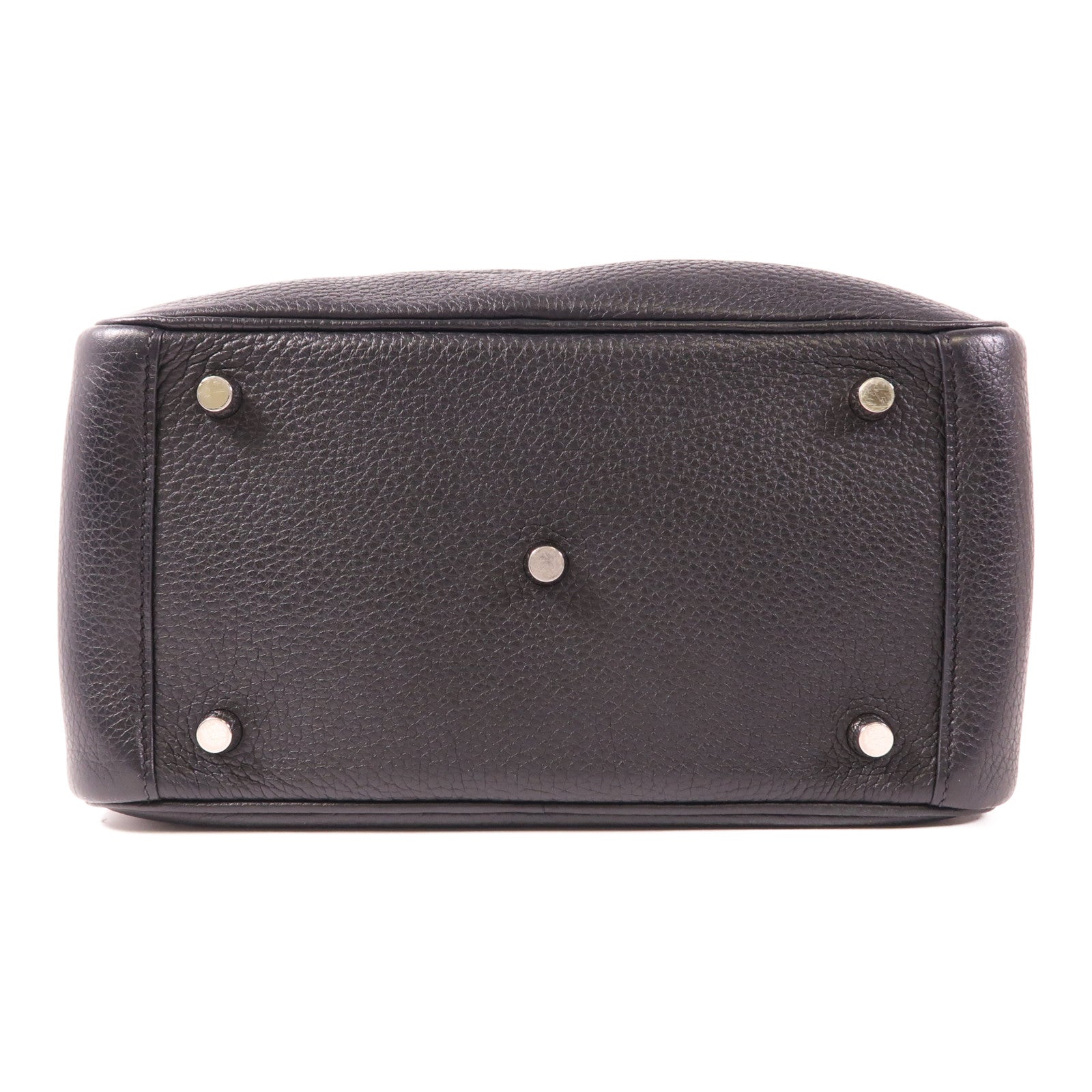 HERMES Clemence皮革Lindy 26銀扣手挽肩背兩用袋Bleu Nuit