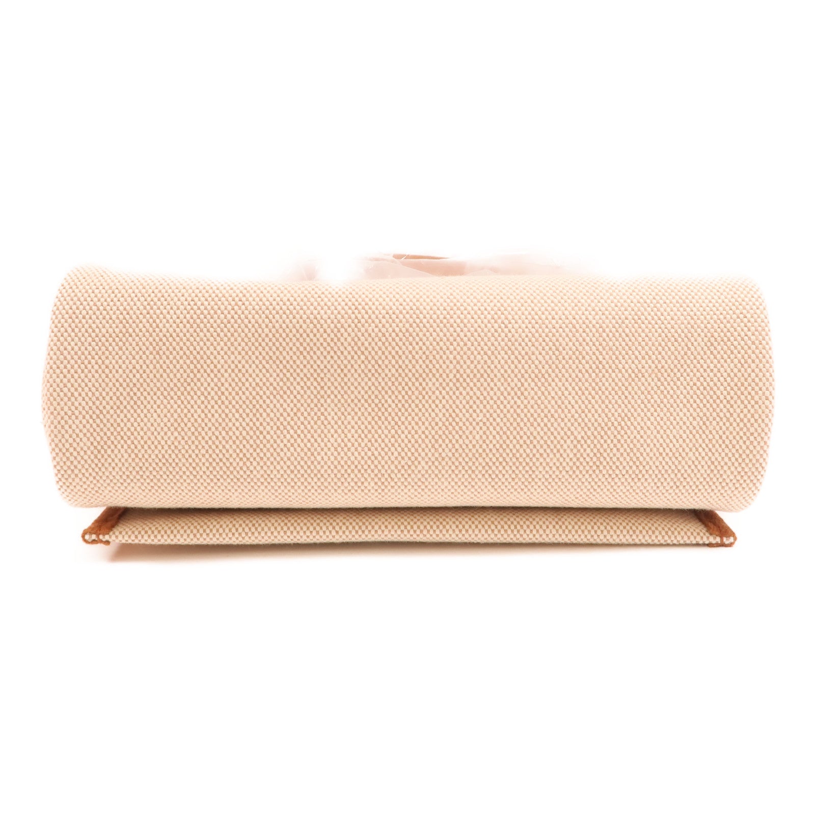 HERMES Toile H帆布Mini Herbag銀扣肩背袋Beige/Fauve