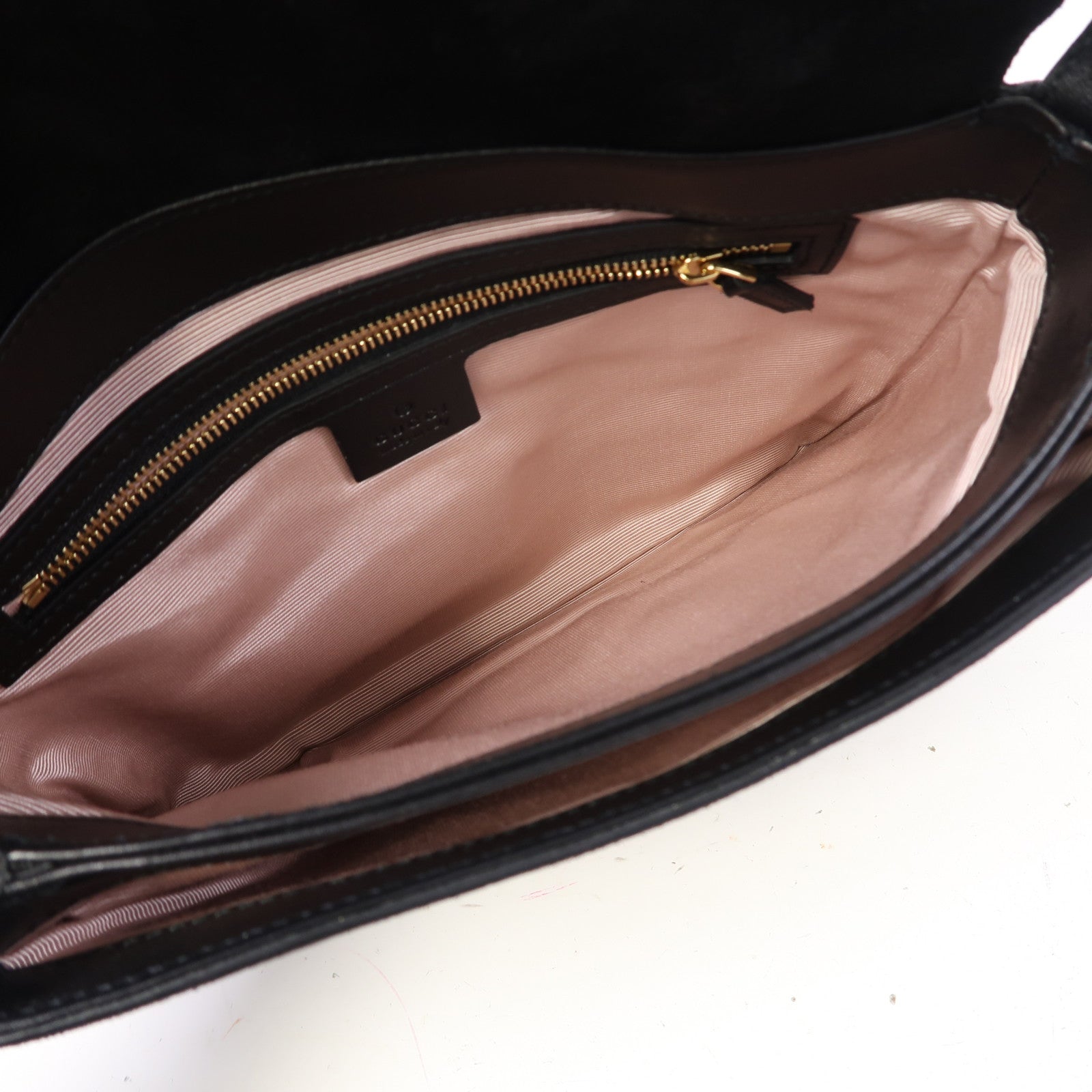 GUCCI 麂皮皮革Shoulder Bag金扣肩背袋黑色