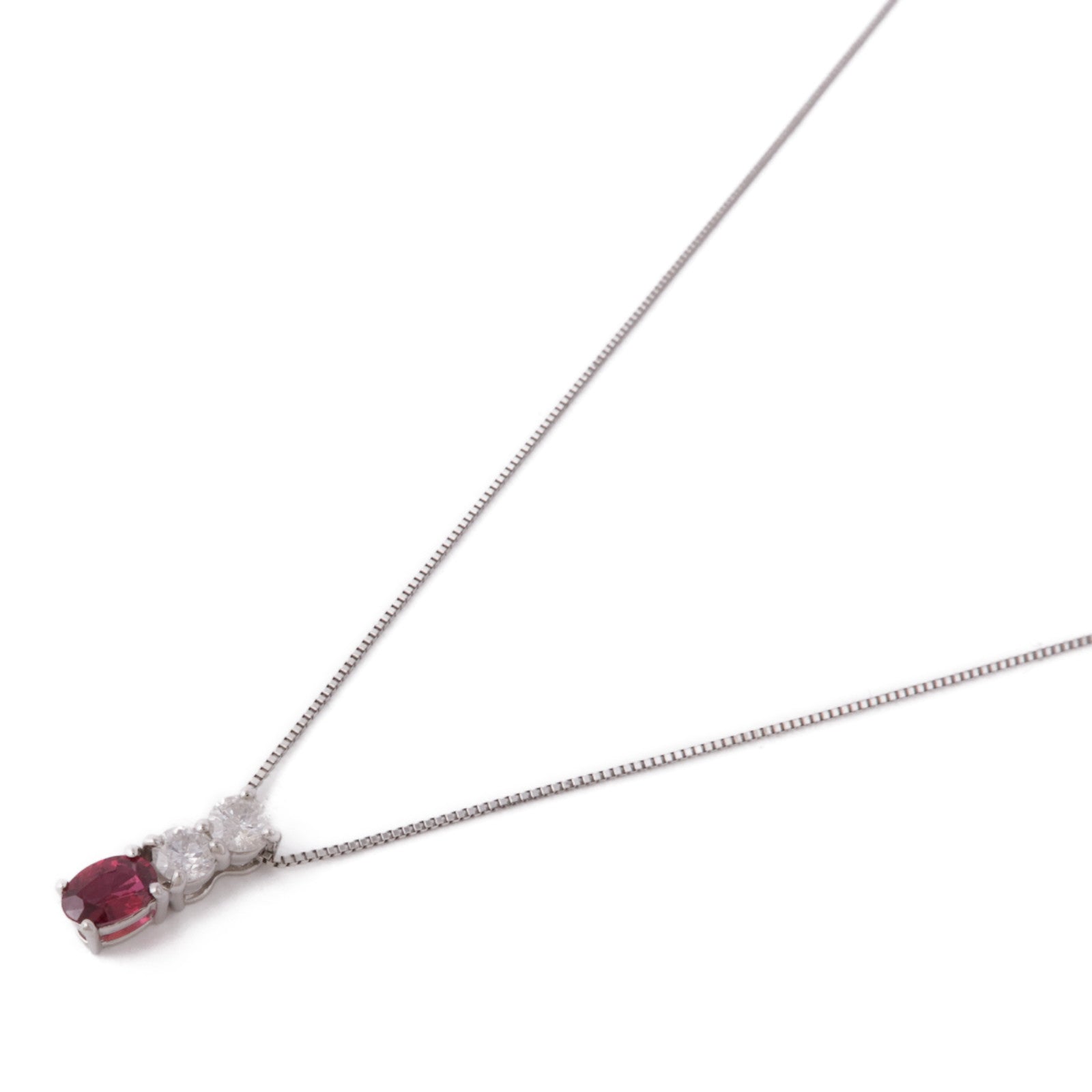 JEWELRY 【激減優惠】PT900/PT850鉑金Ruby/Diamond Necklace紅寶石/鑽石項鍊