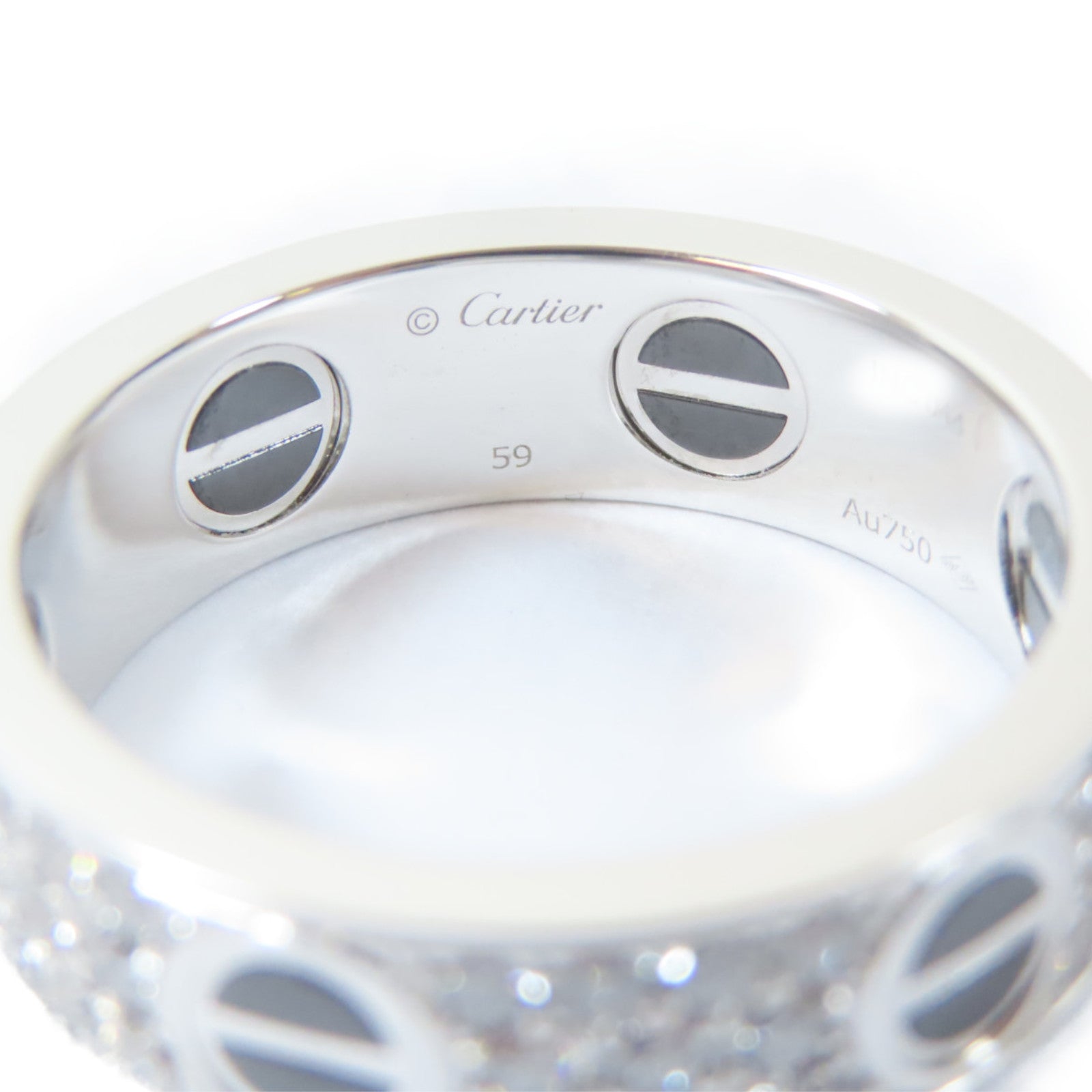 CARTIER 18K白金Love Ring鑽石戒指Cartier#59/US#8.5