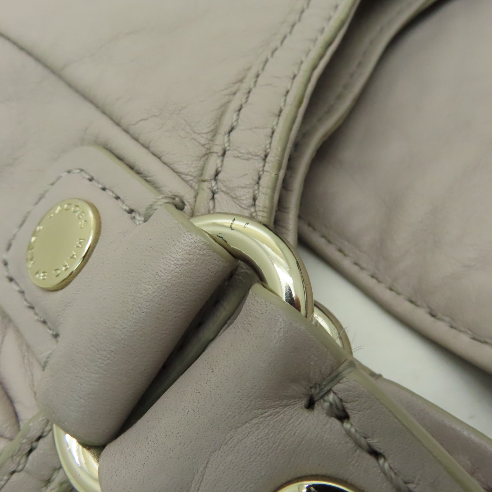 MARC BY MARC JACOBS 【激減優惠】牛皮皮革2 Way Bag金扣手挽肩背兩用袋灰色