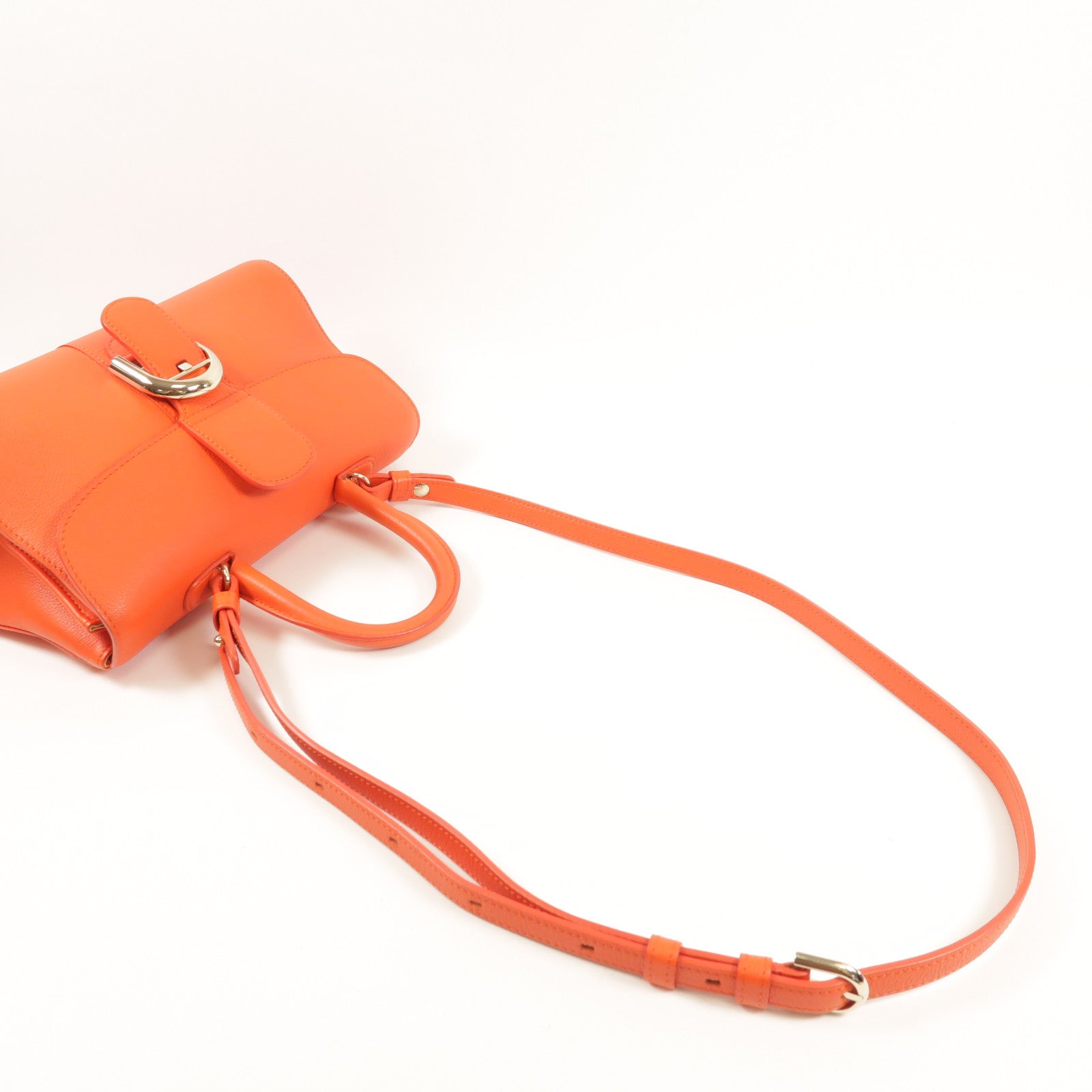 Delvaux 牛皮皮革Brillant East & West銀扣手挽肩背兩用袋