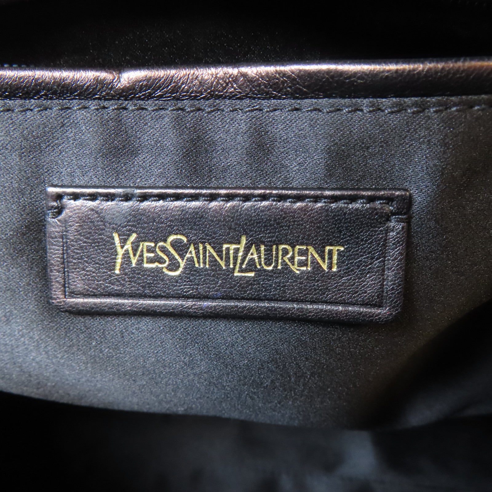 SAINT LAURENT 牛皮皮革Hand Bag金扣手挽袋藍色