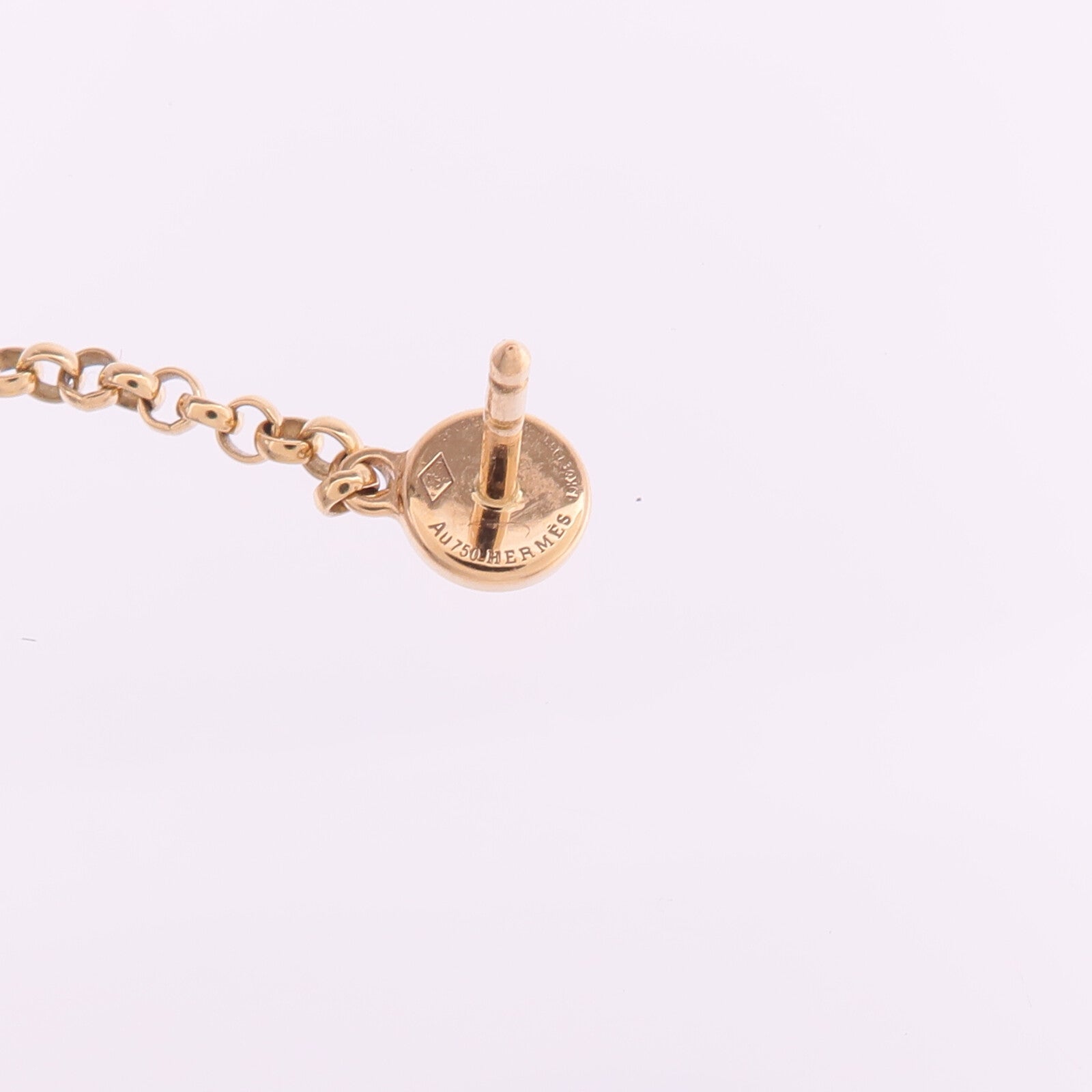 HERMES 18K玫瑰金Gambade H Earrings鑽石耳環