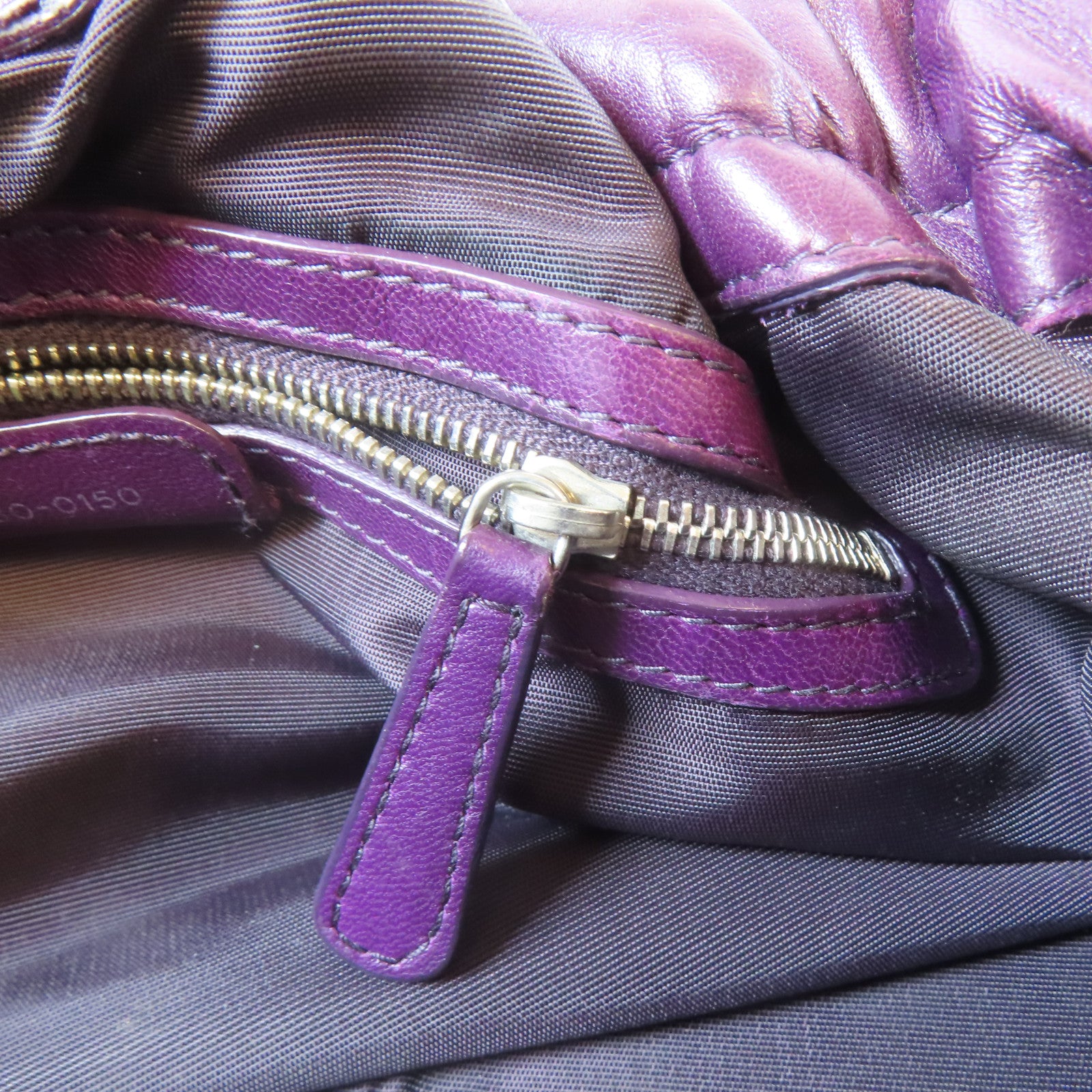 Dior 【激減優惠】牛皮皮革Shoulder Bag銀扣肩背袋紫色