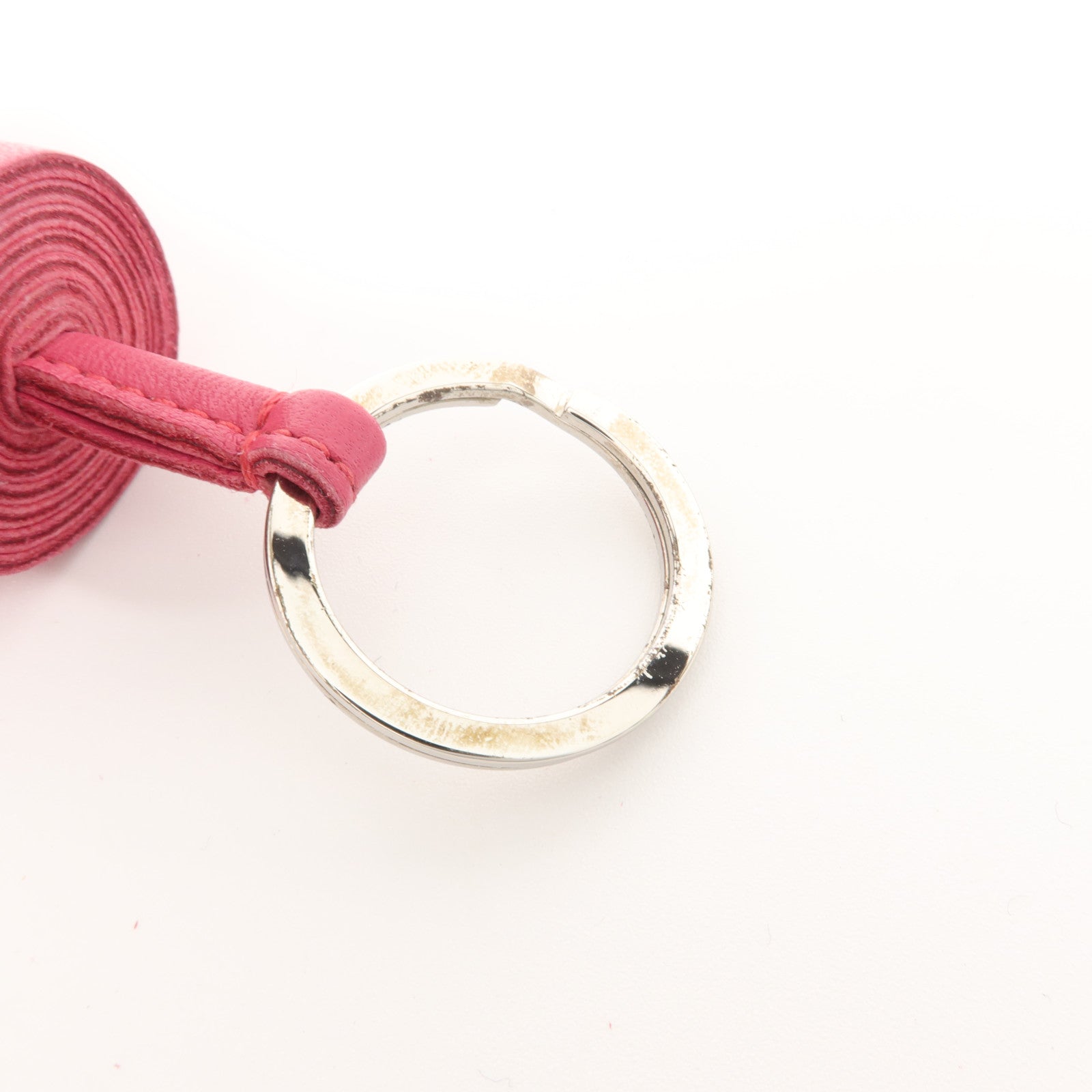 HERMES Milo皮革Carmen鎖匙扣Fuchsia
