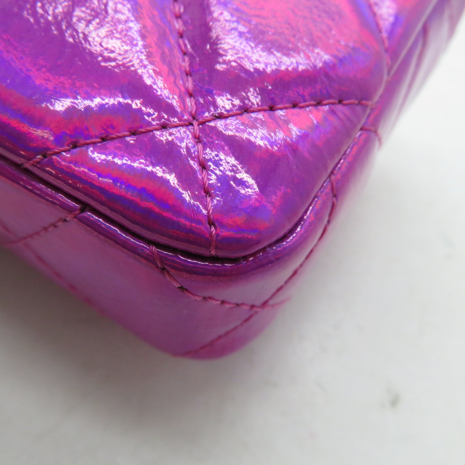 CHANEL 【激減優惠】菱格漆皮皮革Waist Bag銀扣腰包粉紅色